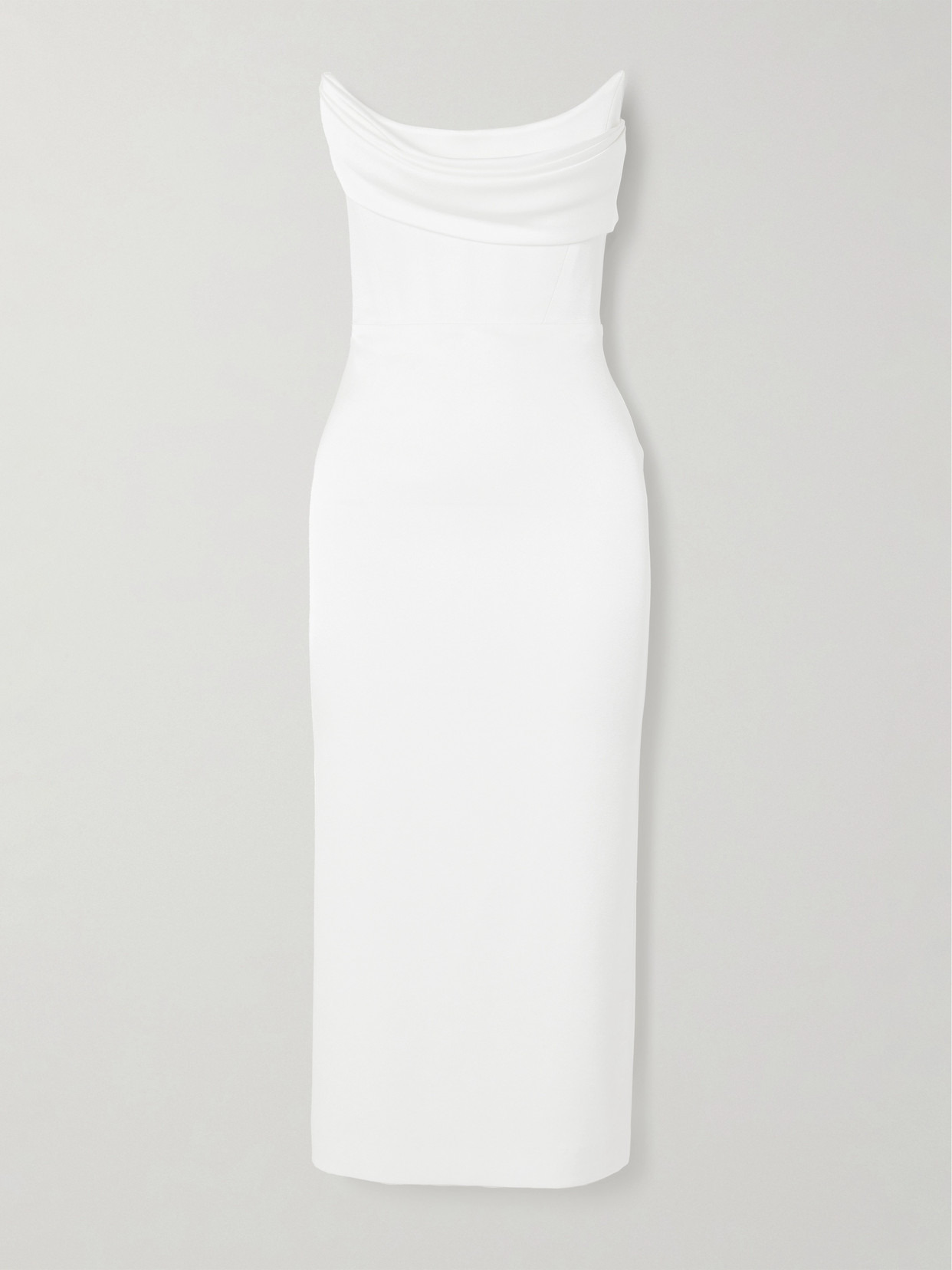 Strapless Draped Satin-crepe Midi Dress - 1