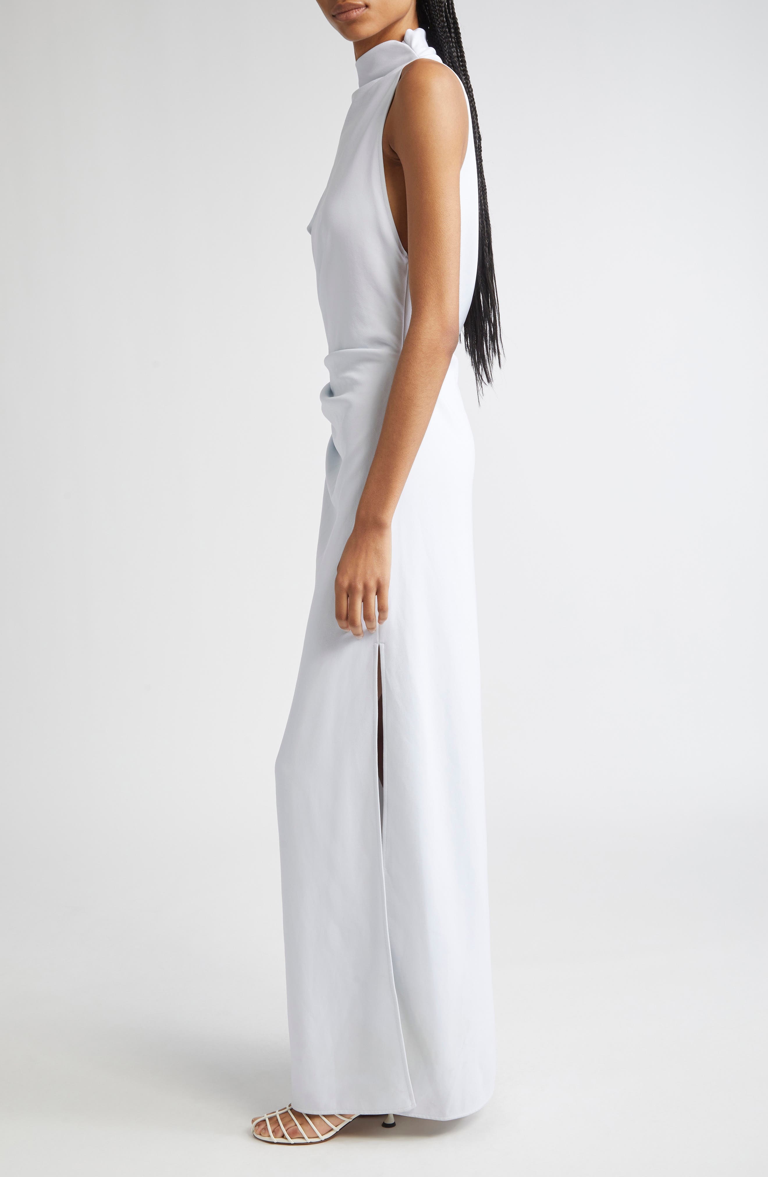 Proenza Schouler Devyn Double Crepe Maxi Dress in Powder Blue at Nordstrom - 3