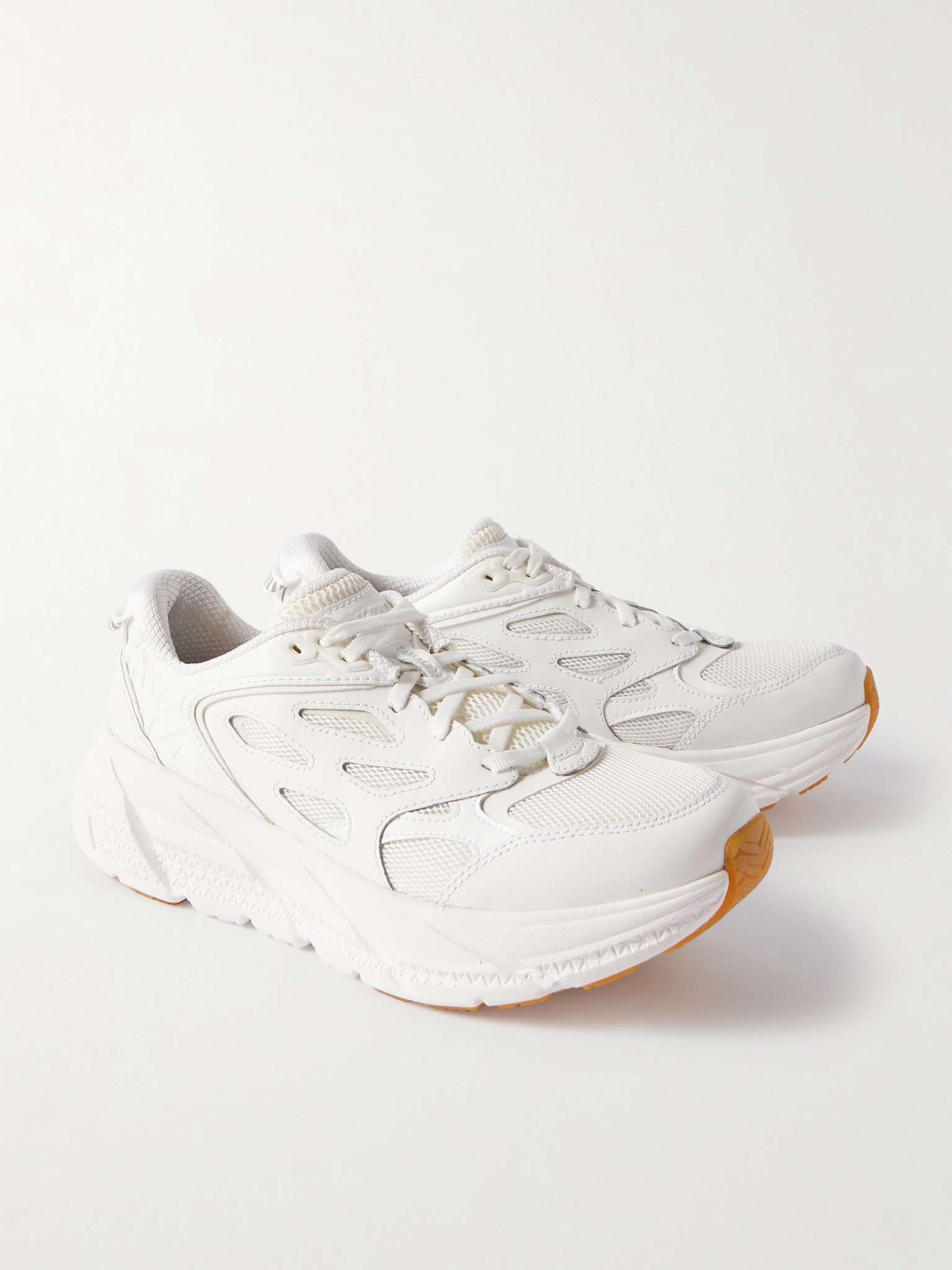 Clifton L Mesh-Trimmed and Leather Sneakers - 4