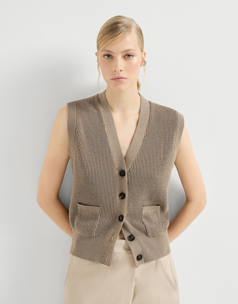 Sparkling cotton English rib cardigan 5