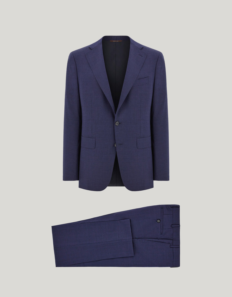 LIGHT BLUE DENIM-EFFECT WOOL REGULAR-FIT SUIT 61