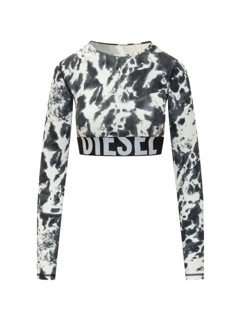 tie-dye long-sleeve crop top - 1