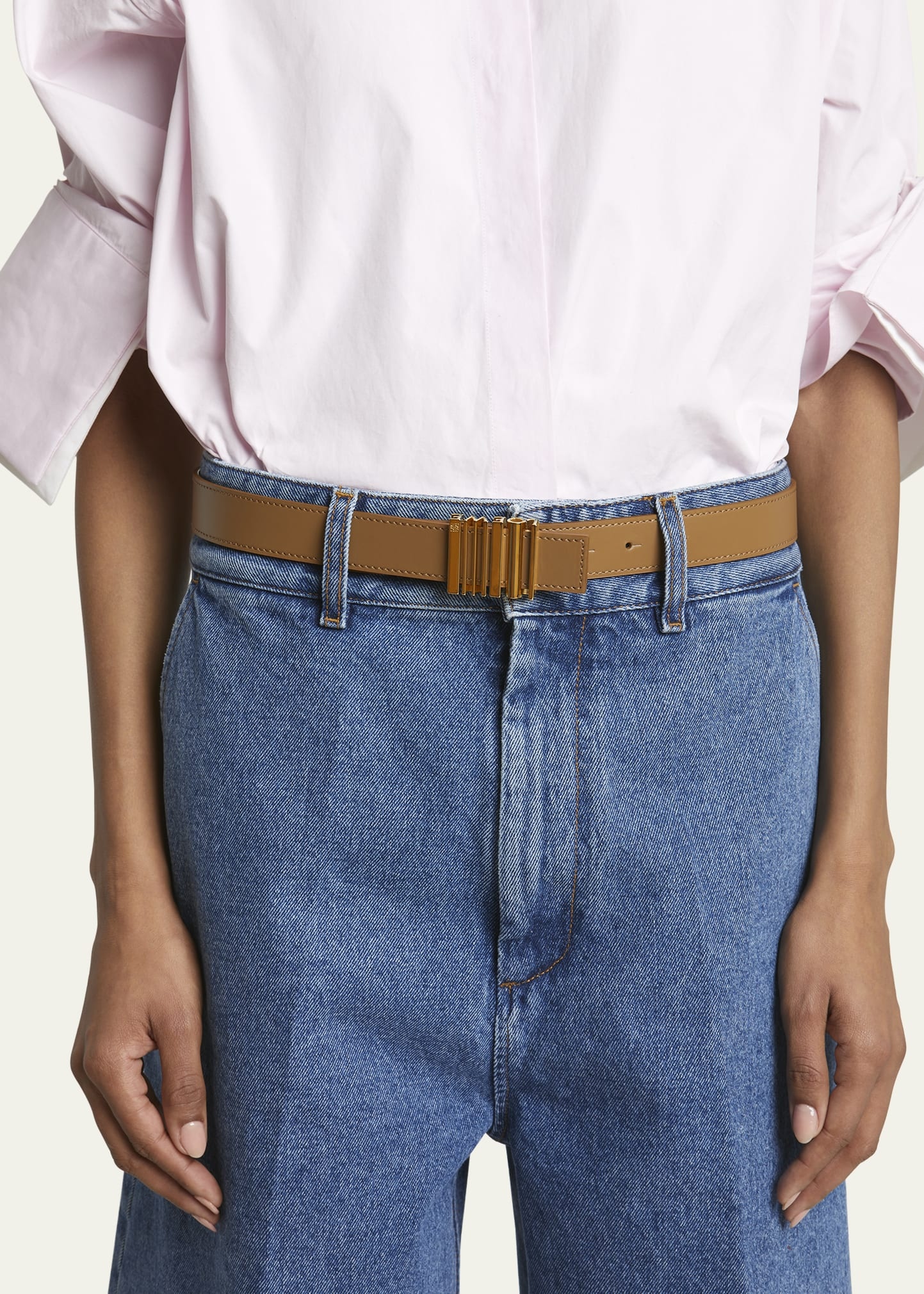 Graphic Buckle Leather Belt - 2
