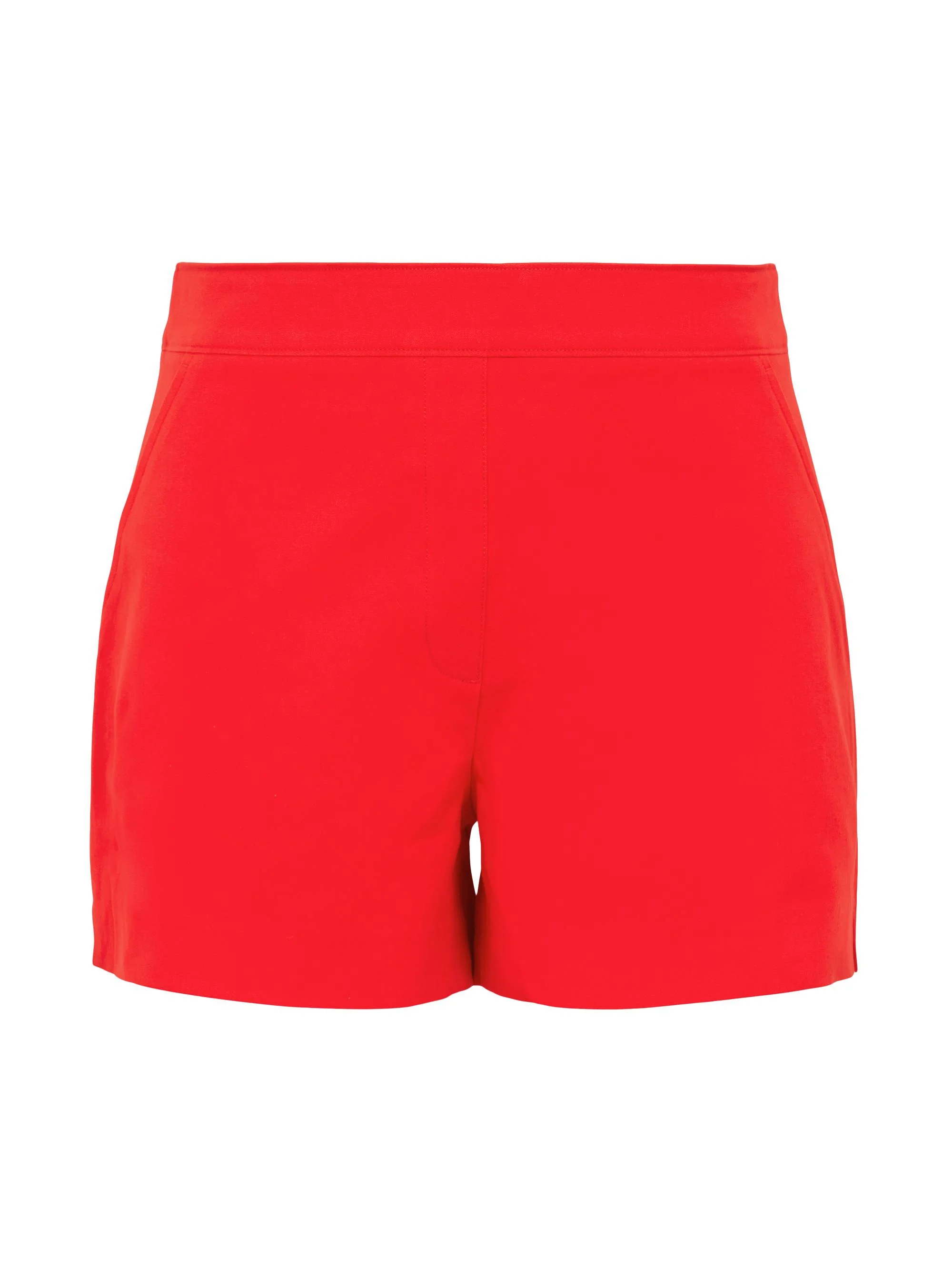 Women's Polished Stretch Cotton Shorts - True Red - 1