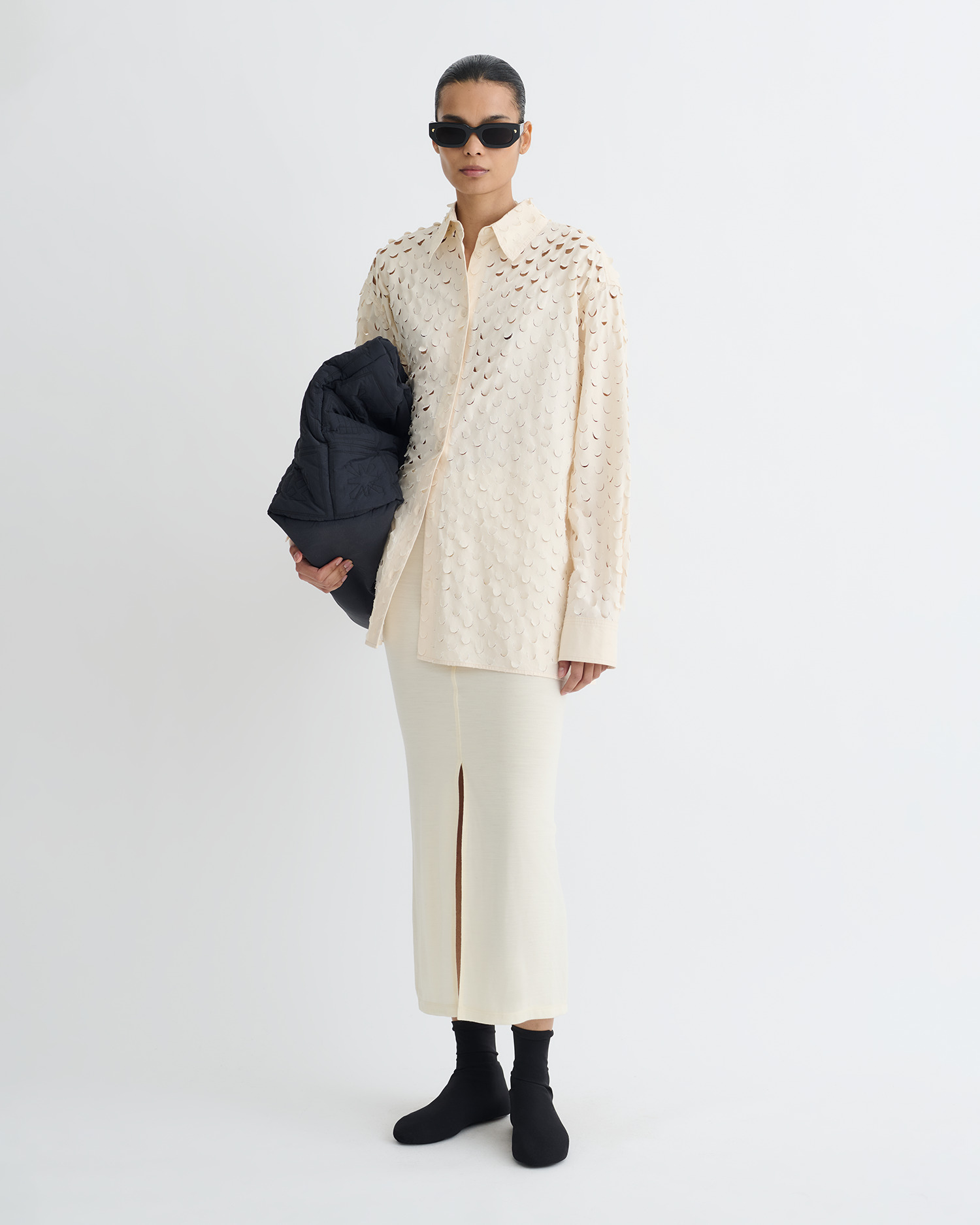 Laser Cut Heavy Poplin Shirt - 4