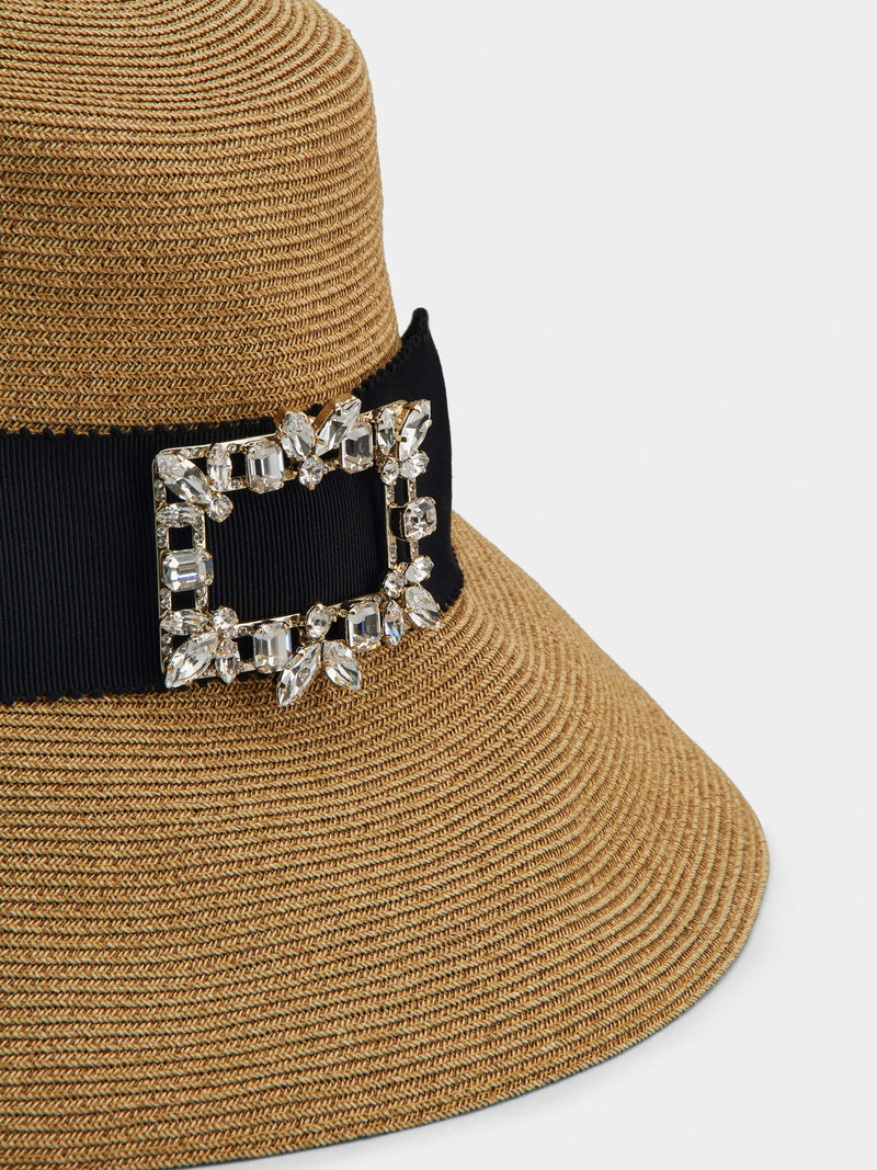 Broche Vivier Buckle Hat in Straw 3