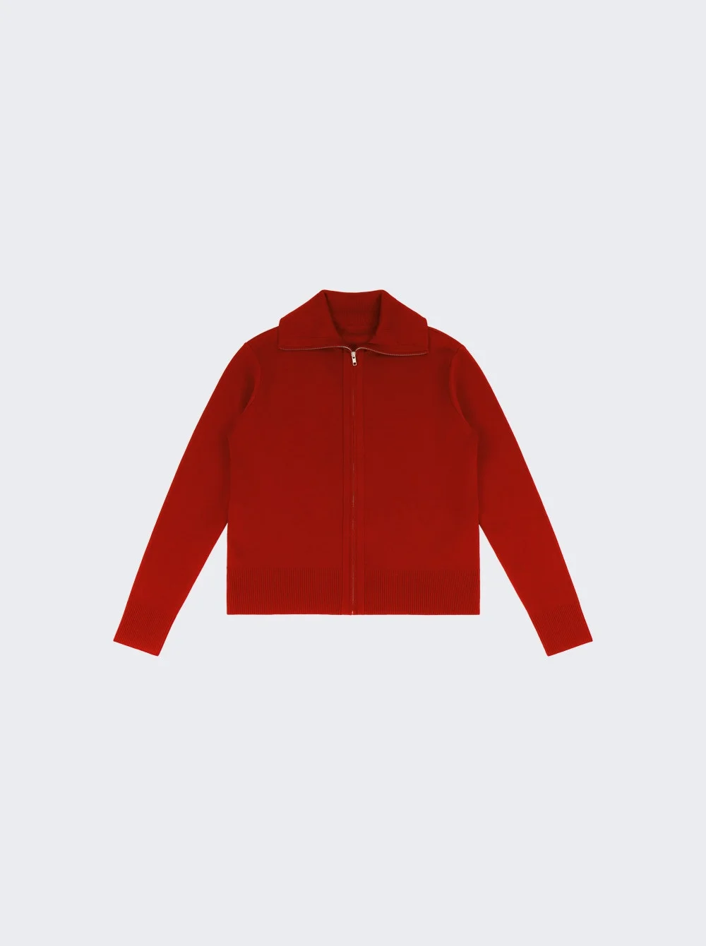 Knit Zip Up Jacket Cherry - 1