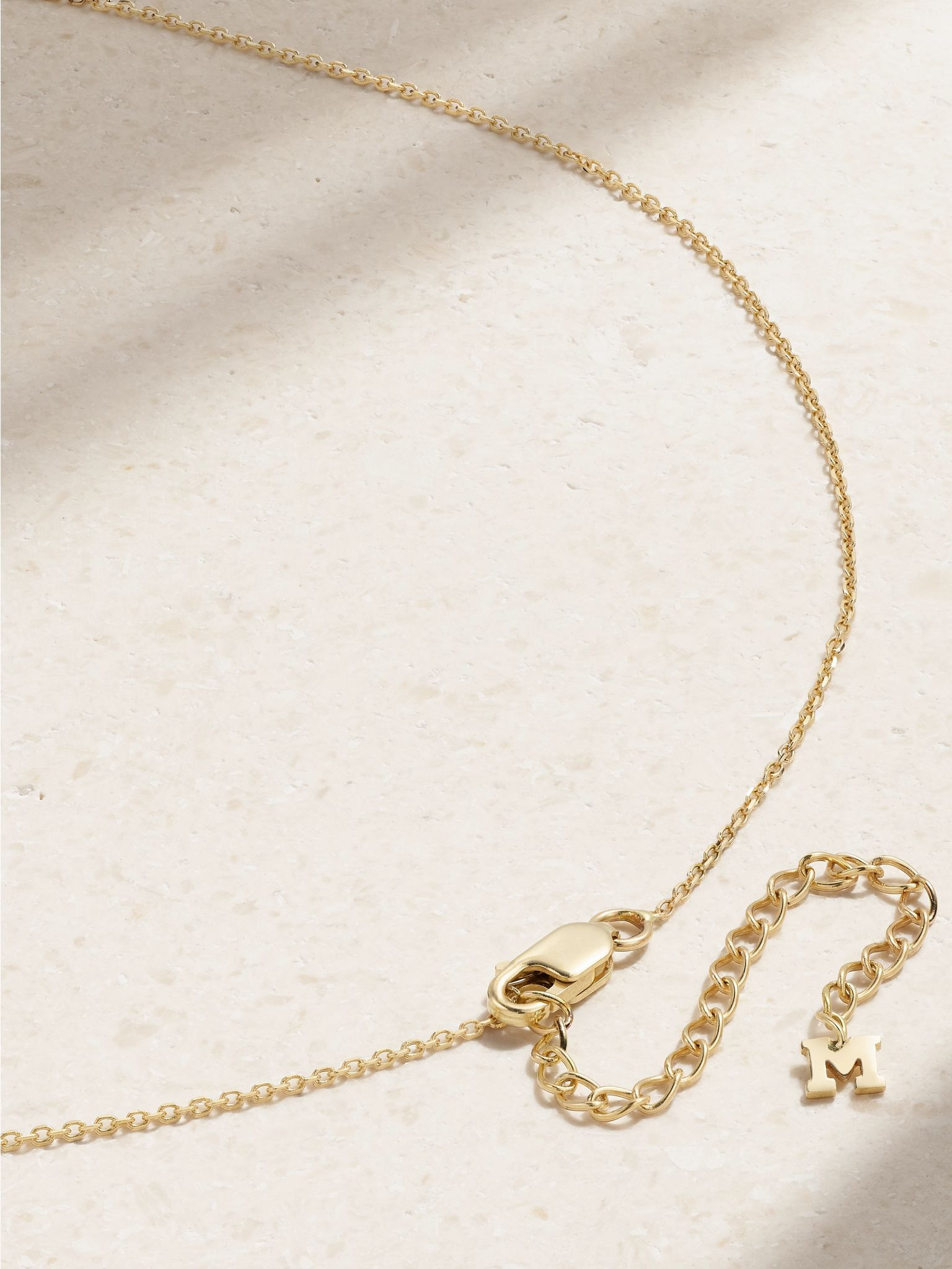 Initial 14-karat gold, quartz and diamond necklace Gold - 3