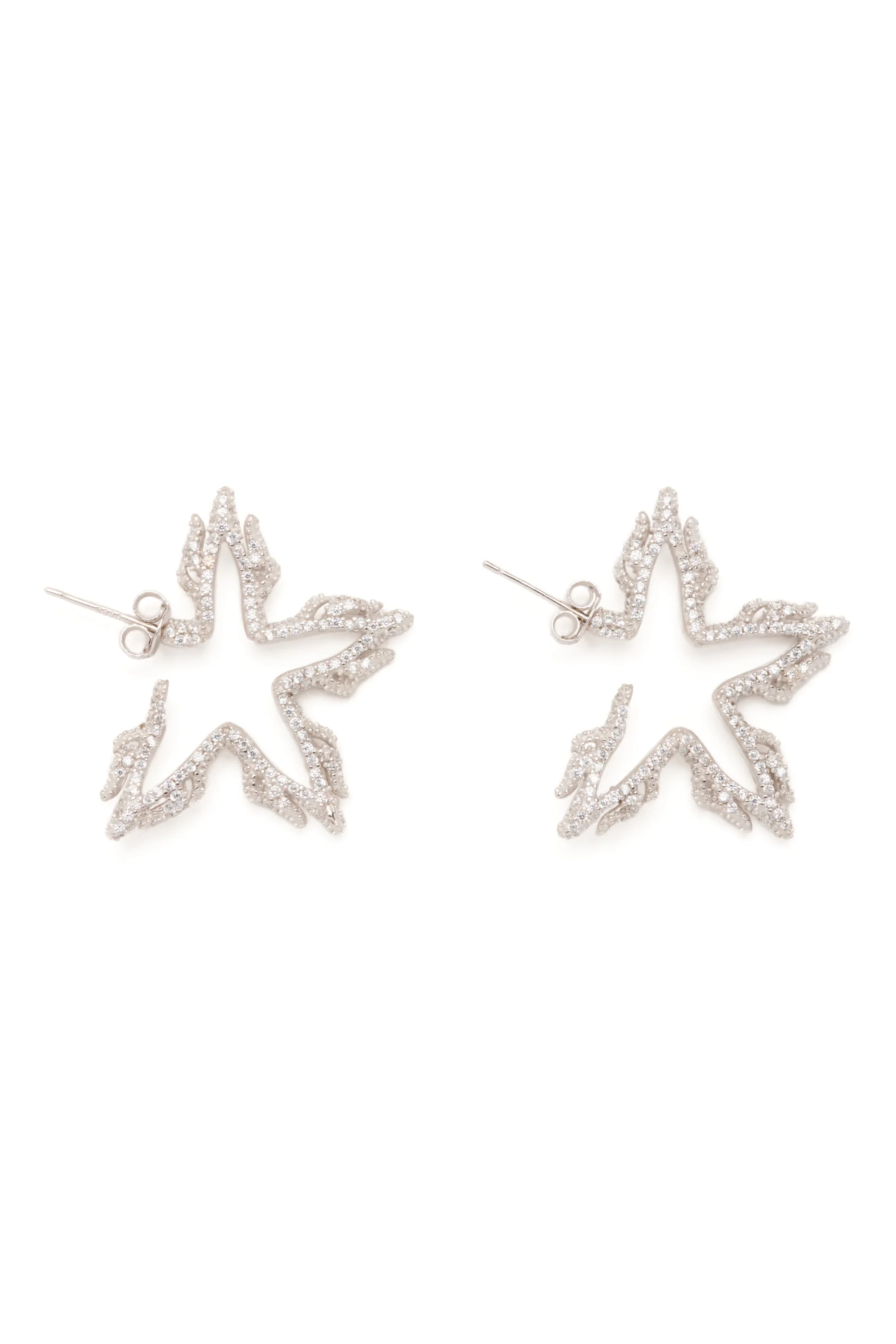 CRYSTAL CLEAR FLAME STAR EARRINGS - 1