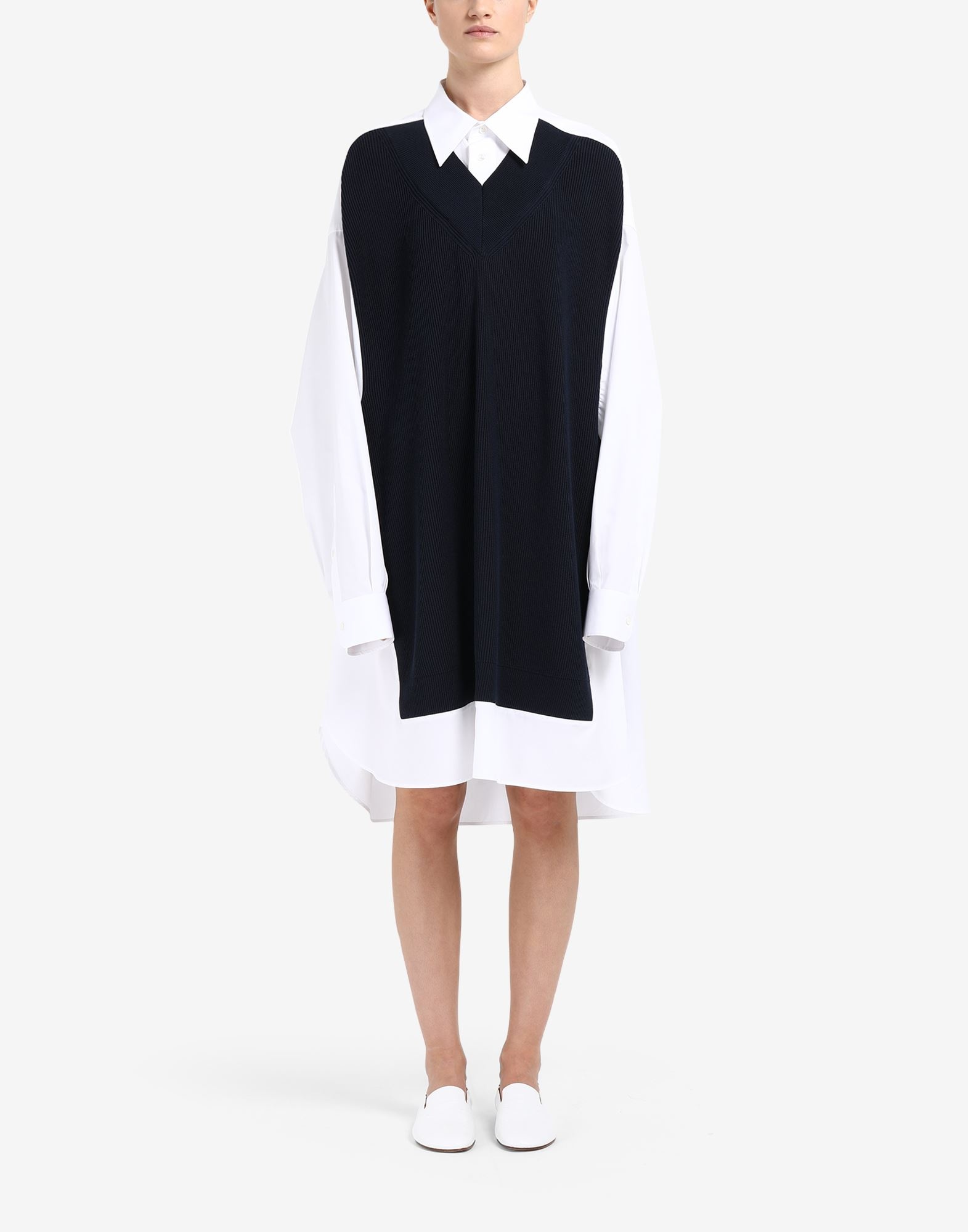 Spliced knit shirt dress - 2