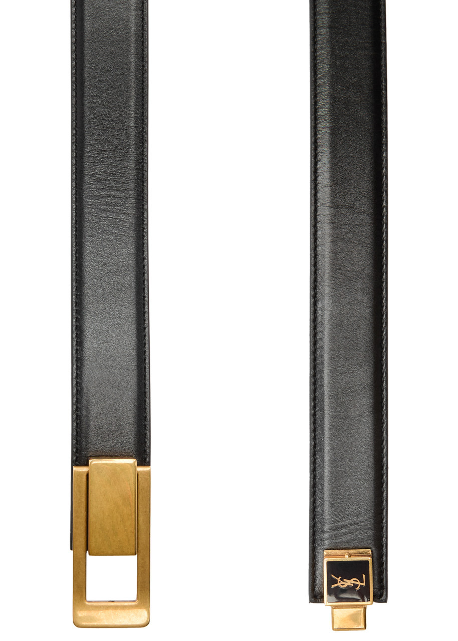 Saint Laurent Logo-engraved Leather Belt - 3
