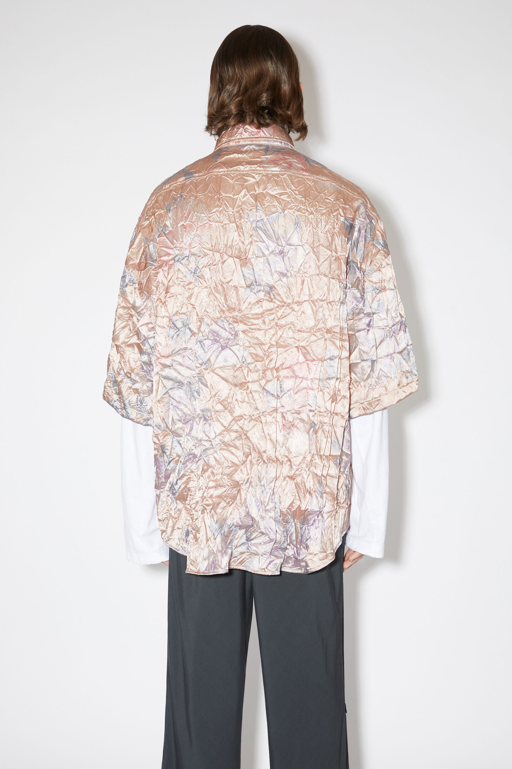 Short sleeve button-up shirt - Blush beige - 3
