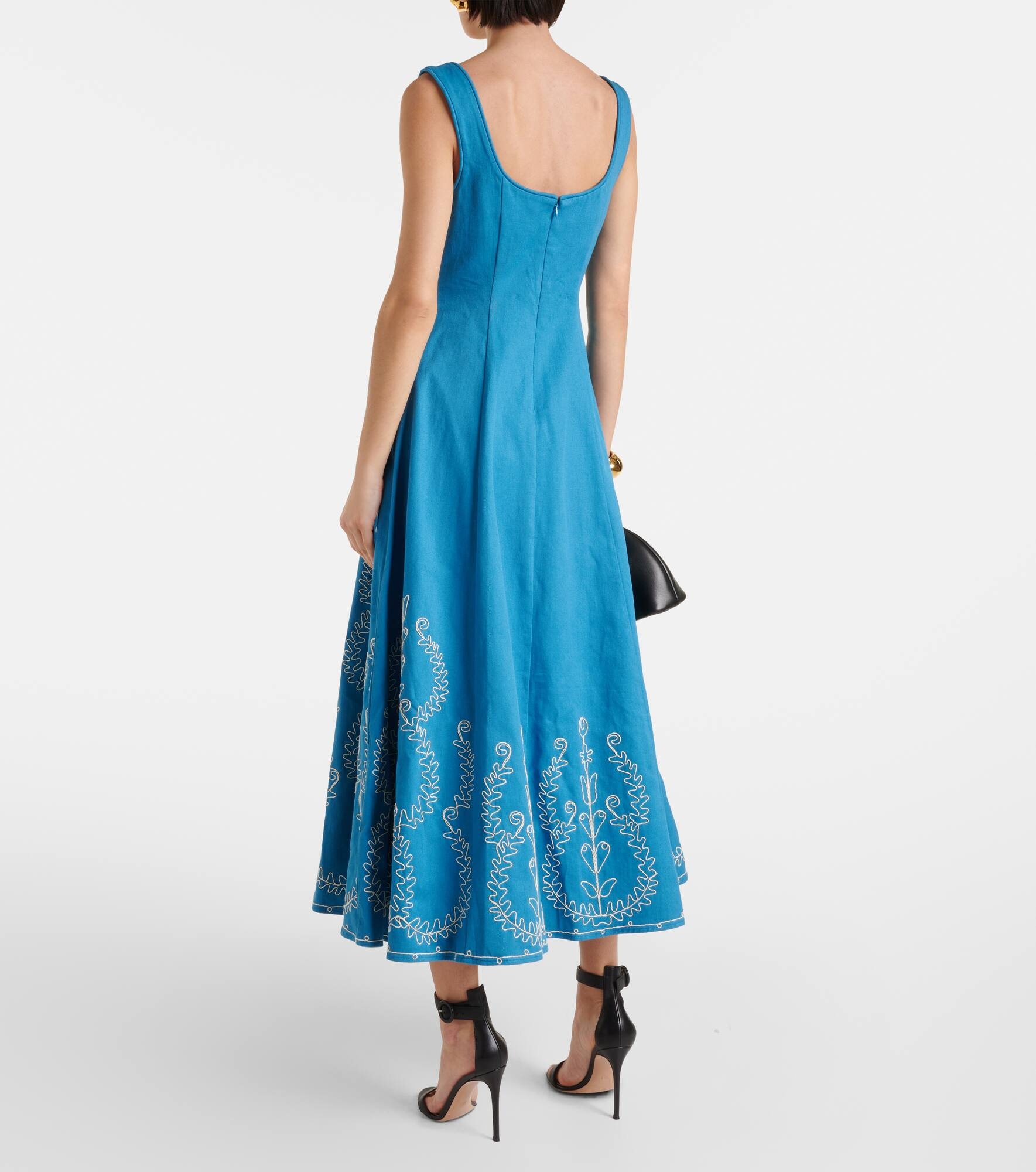 Donovan embroidered cotton midi dress - 3