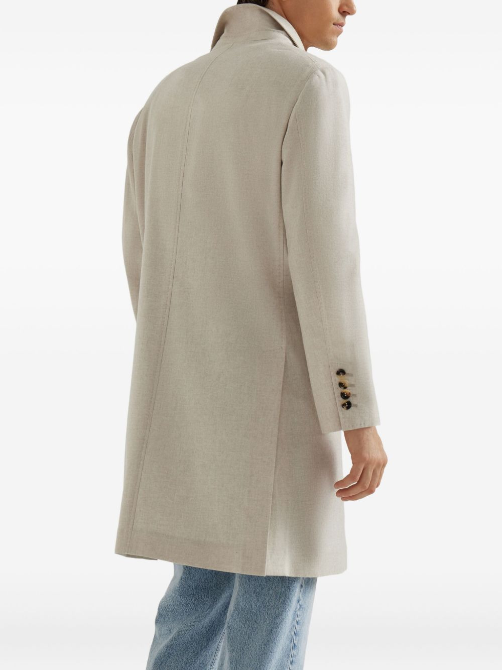 cashmere button coat - 4