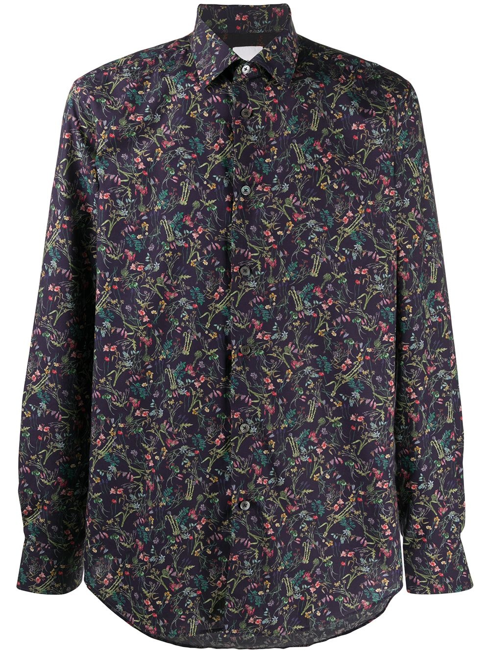 floral long-sleeve shirt - 1