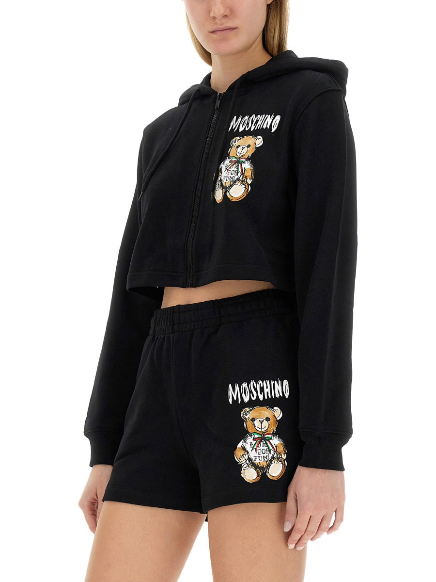 Moschino Women Cropped Sweatshirt With Teddy Bear Logo - 4