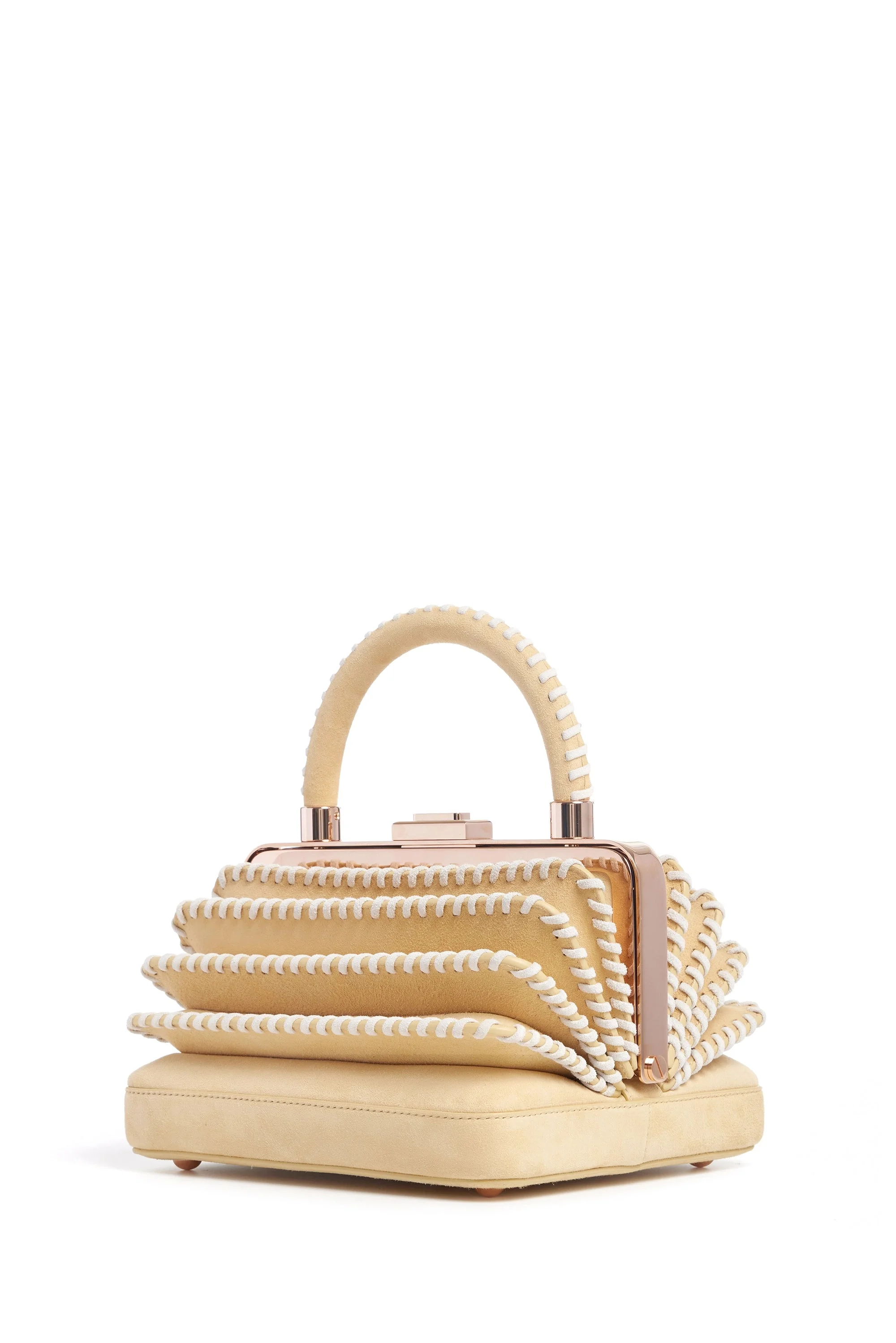 Whipstitch Diana Bag in Nude Suede - 1