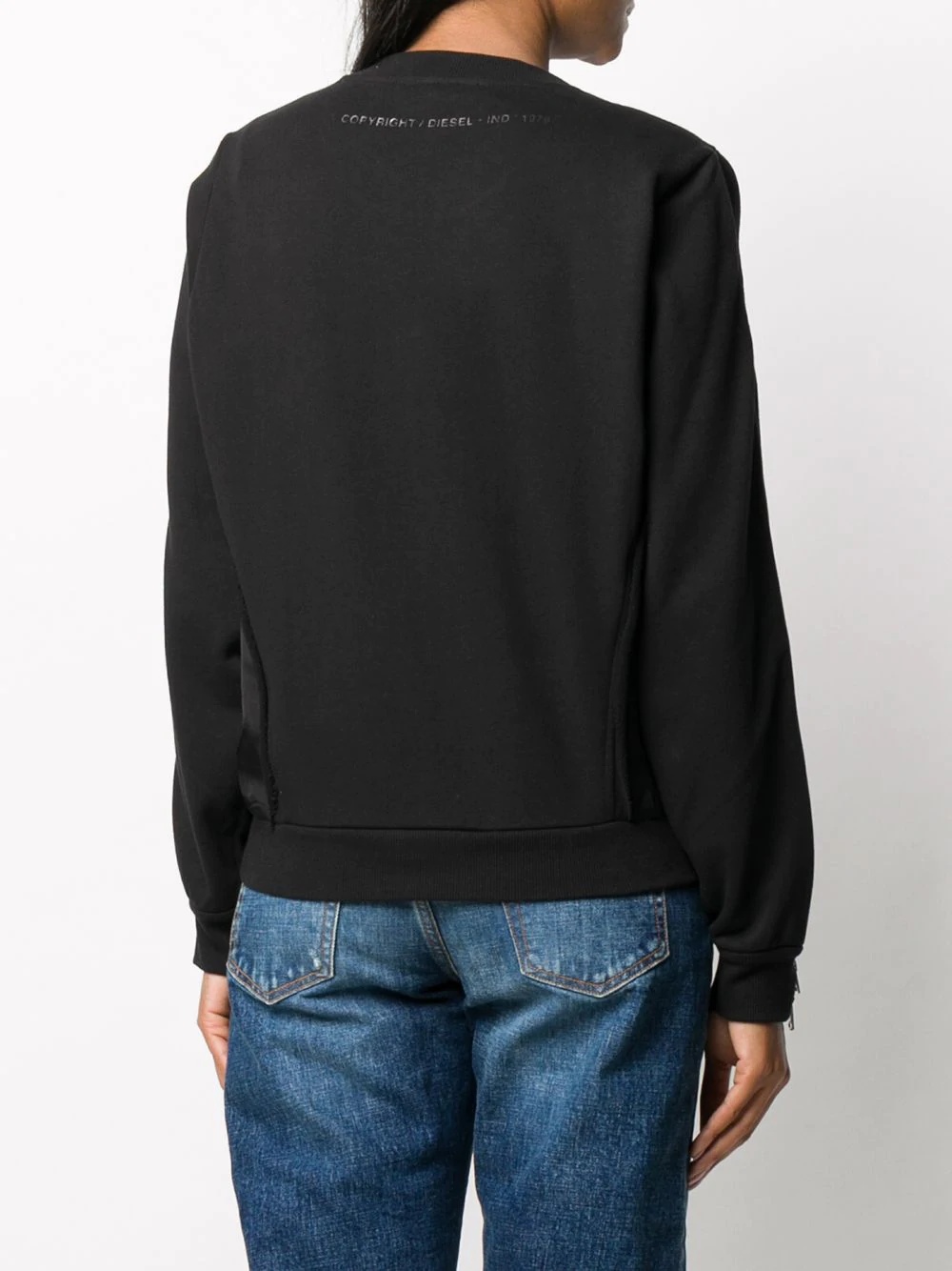 satin-panelled sweatshirt - 4