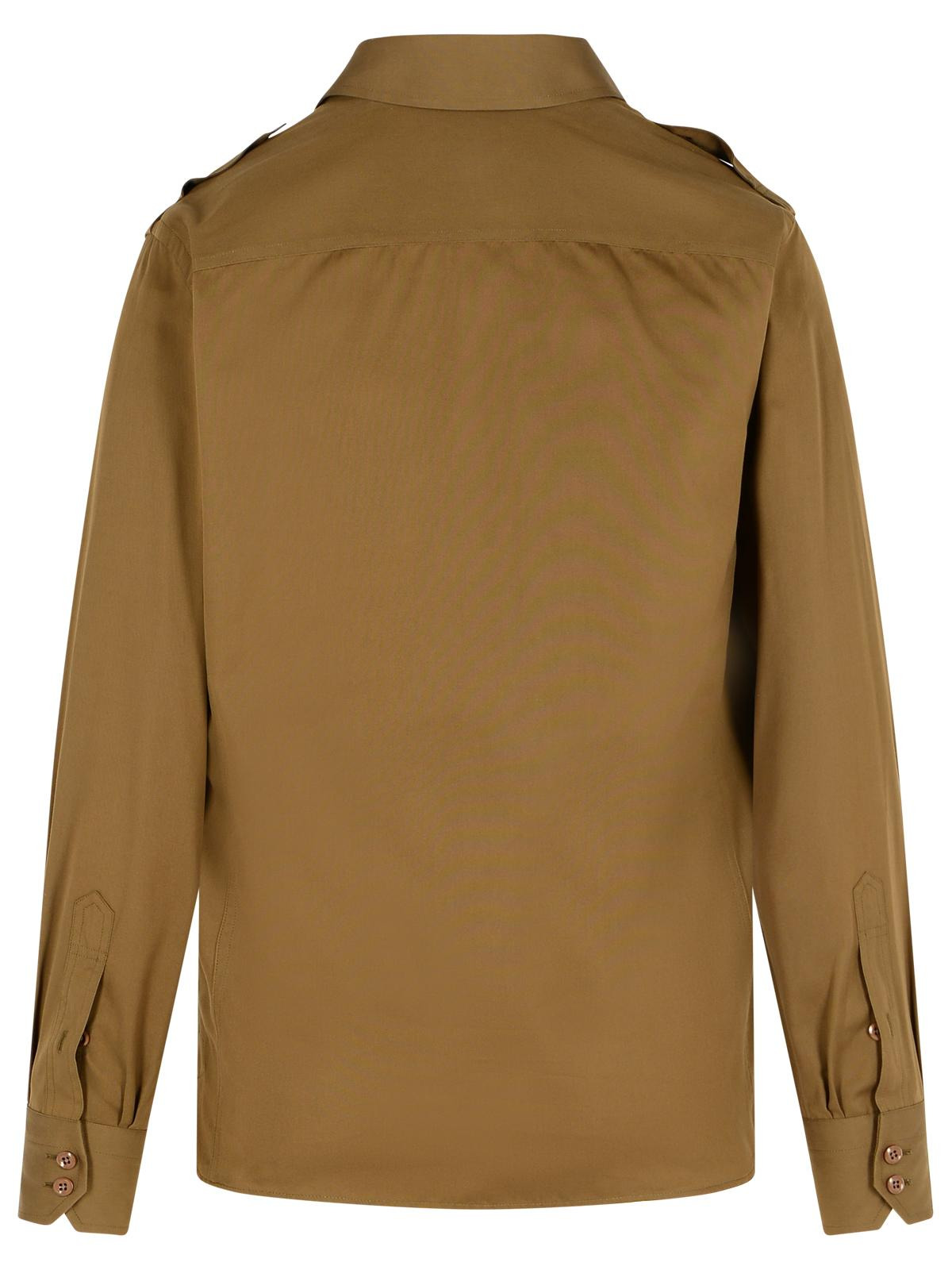 Tom Ford Army Green Silk Blend Shirt Men - 3