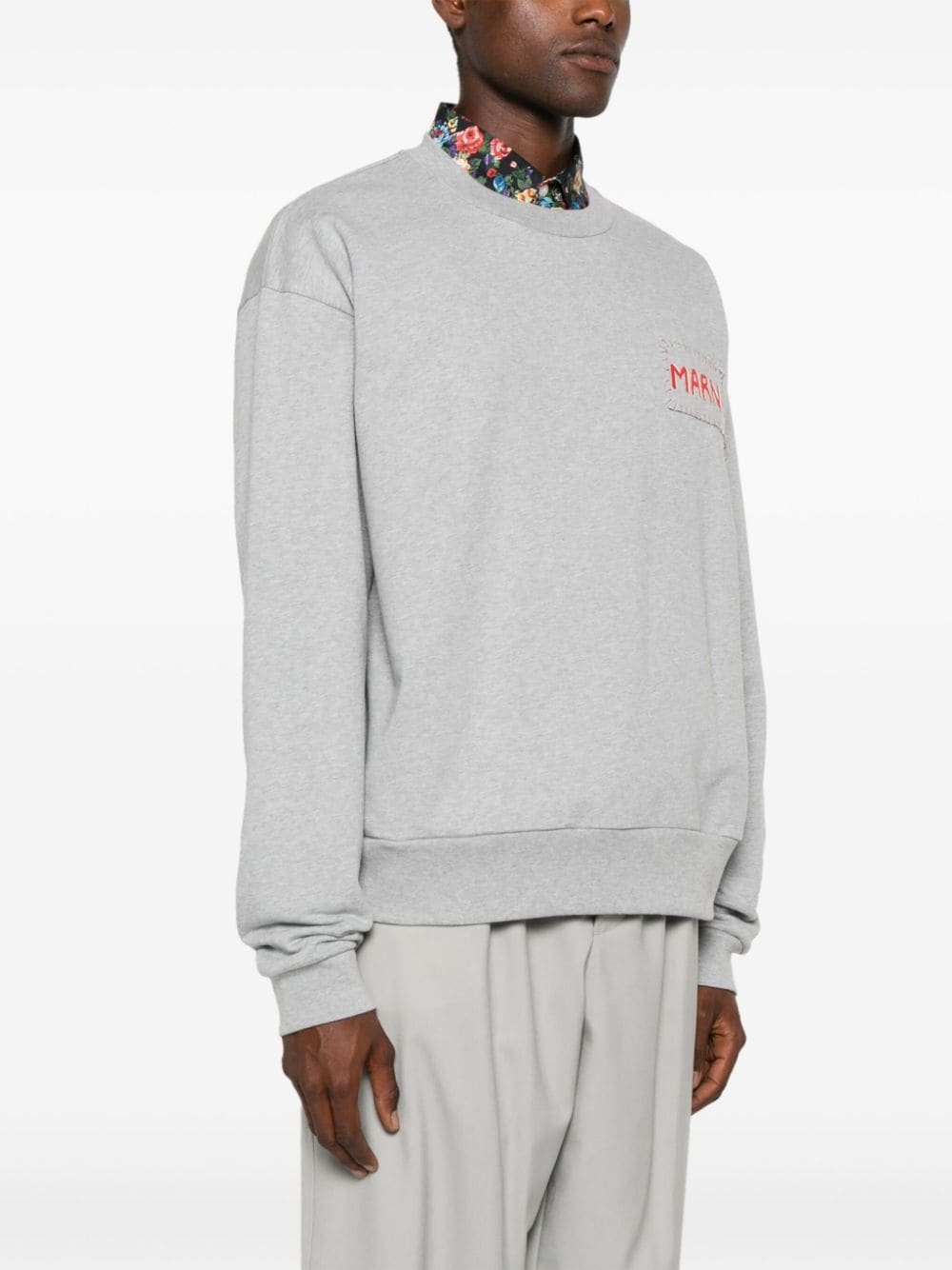 logo-print cotton sweatshirt - 3