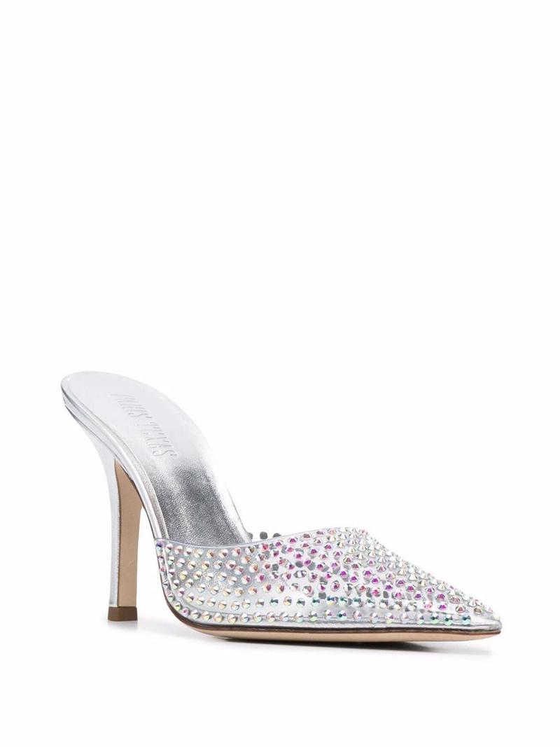 PARIS TEXAS 95mm Hollywood crystal-embellished mules outlook