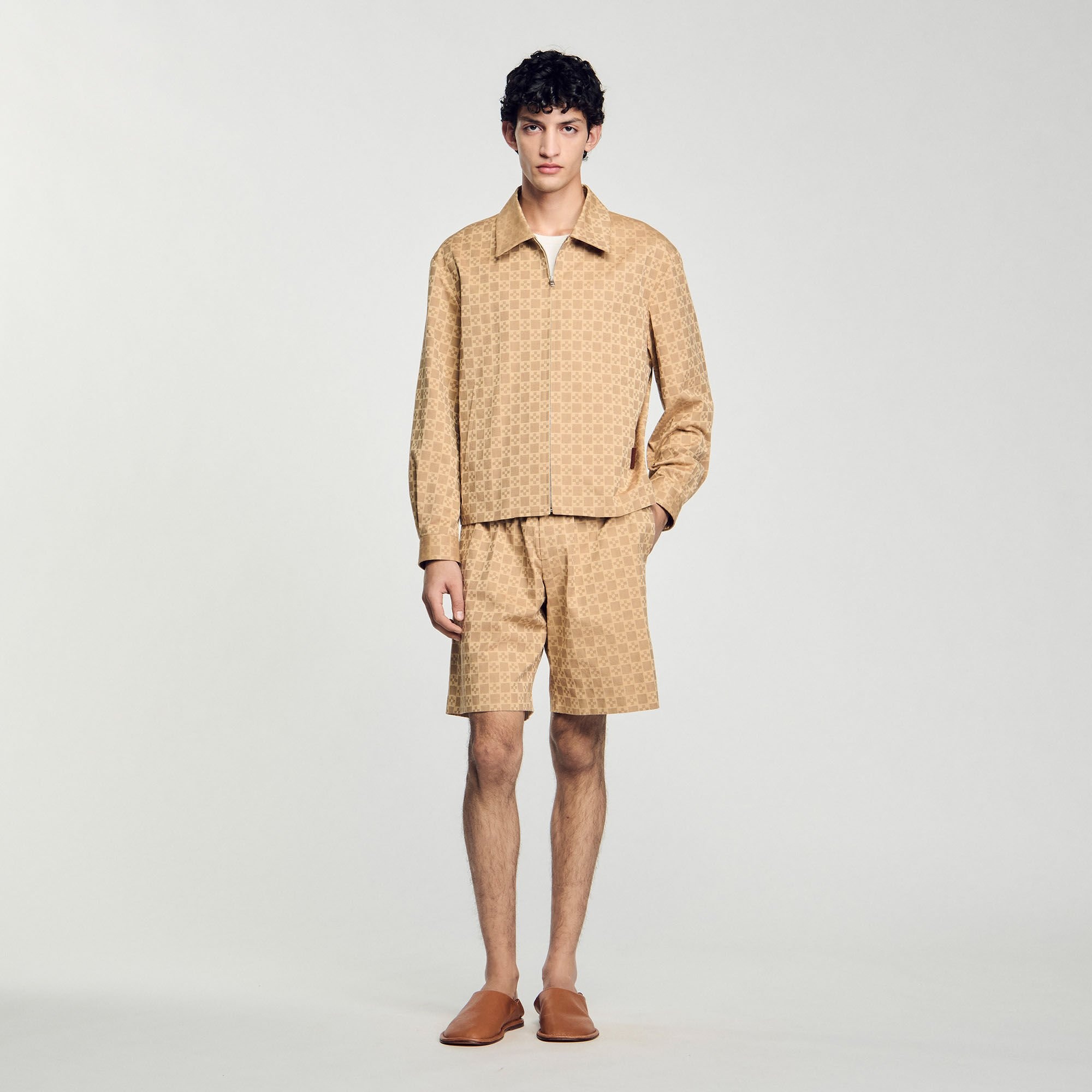 SQUARE CROSS ZIP-UP JACKET - 1