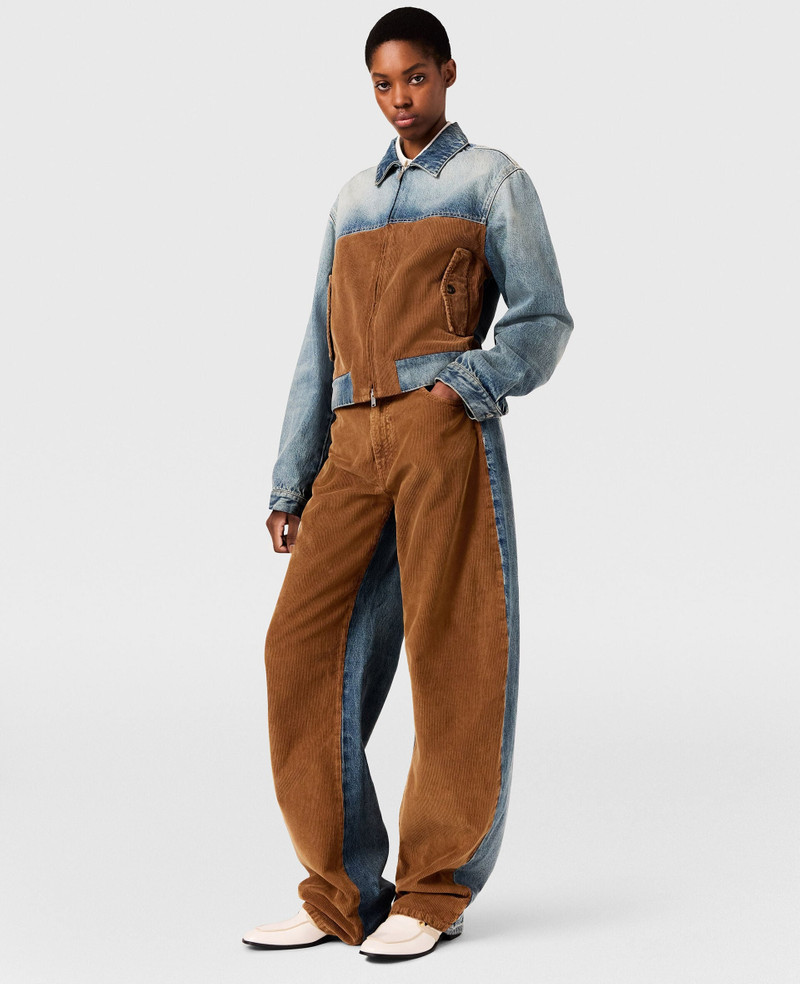 Corduroy Panel Curved Jeans 3
