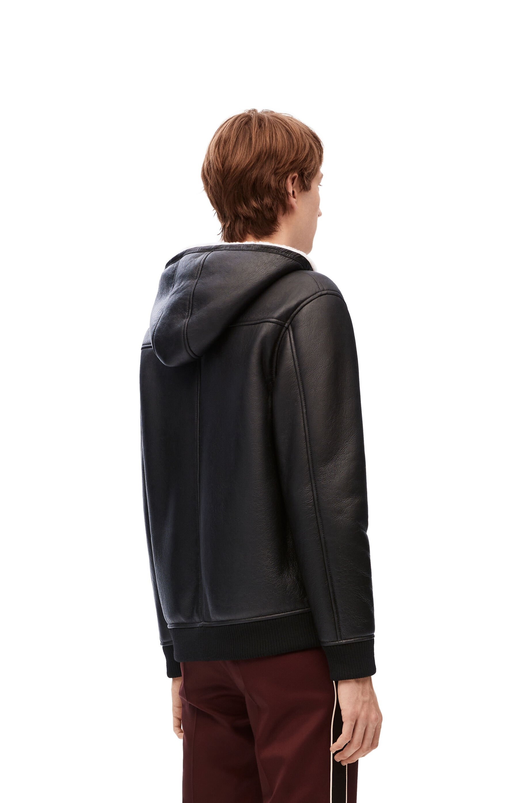 Zip-up hoodie in shearling - 4