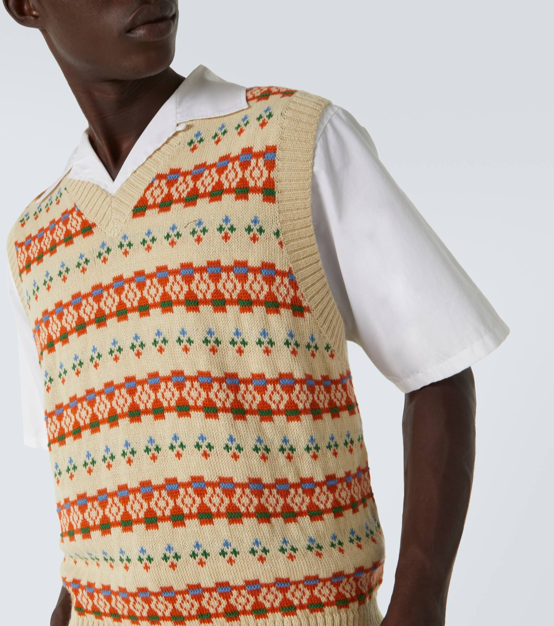 Fauna alpaca jacquard sweater vest - 5