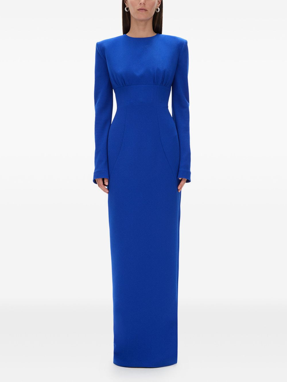 Dover padded-shoulder long dress - 2