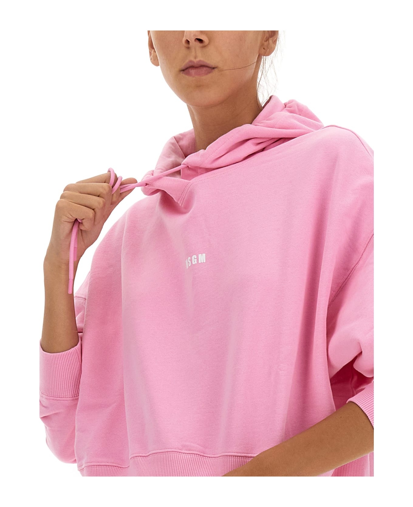 Logo Printed Cropped Hoodie - 4