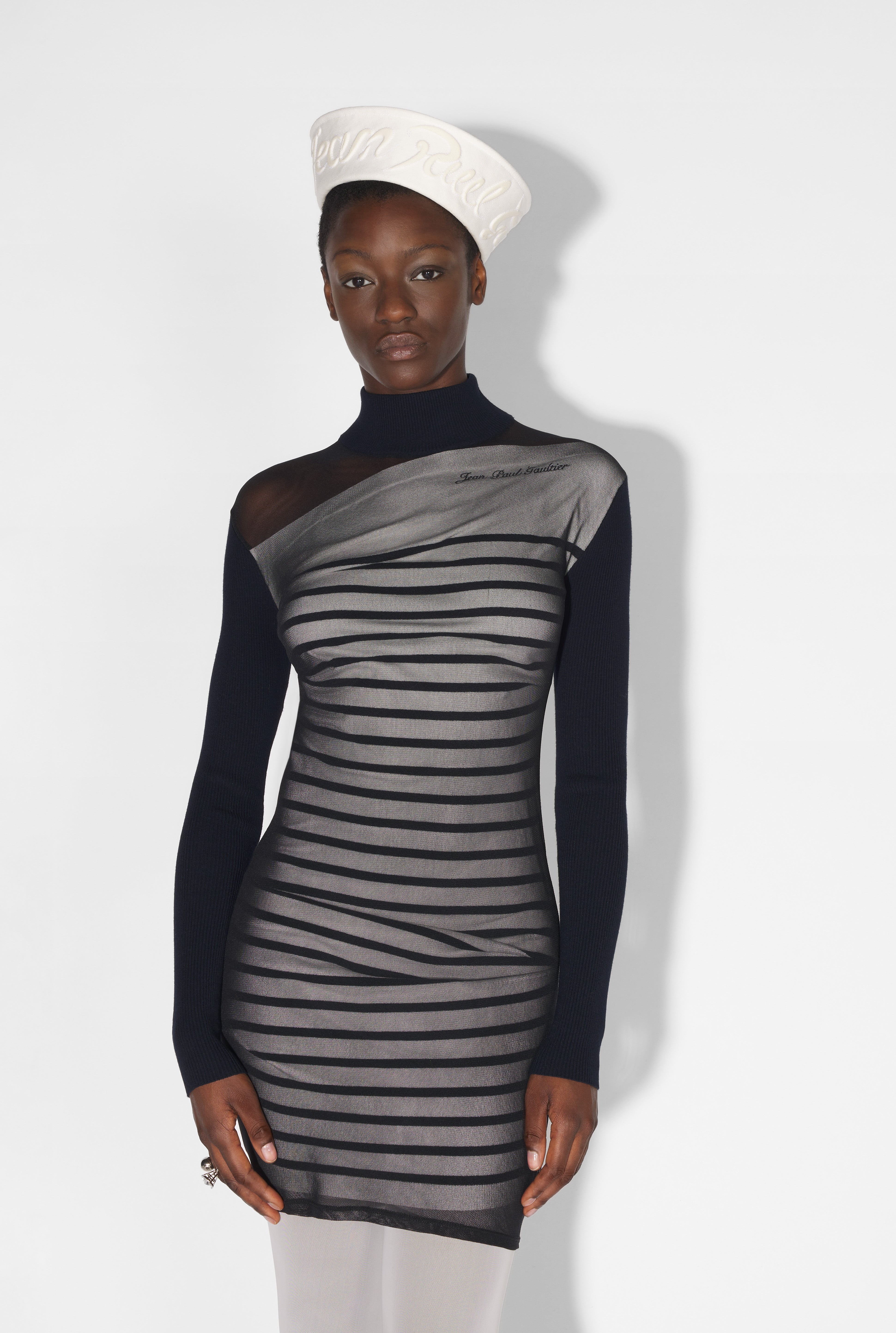 THE SHORT BI-MATERIAL MARINIÈRE DRESS - 3