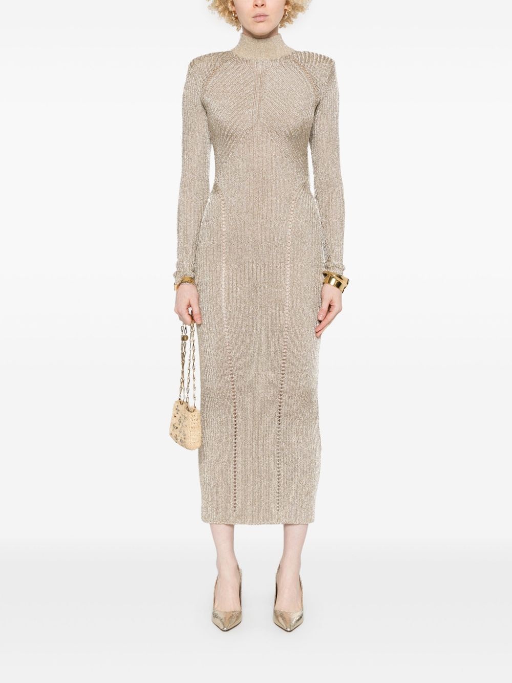 lurex knitted maxi dress - 2
