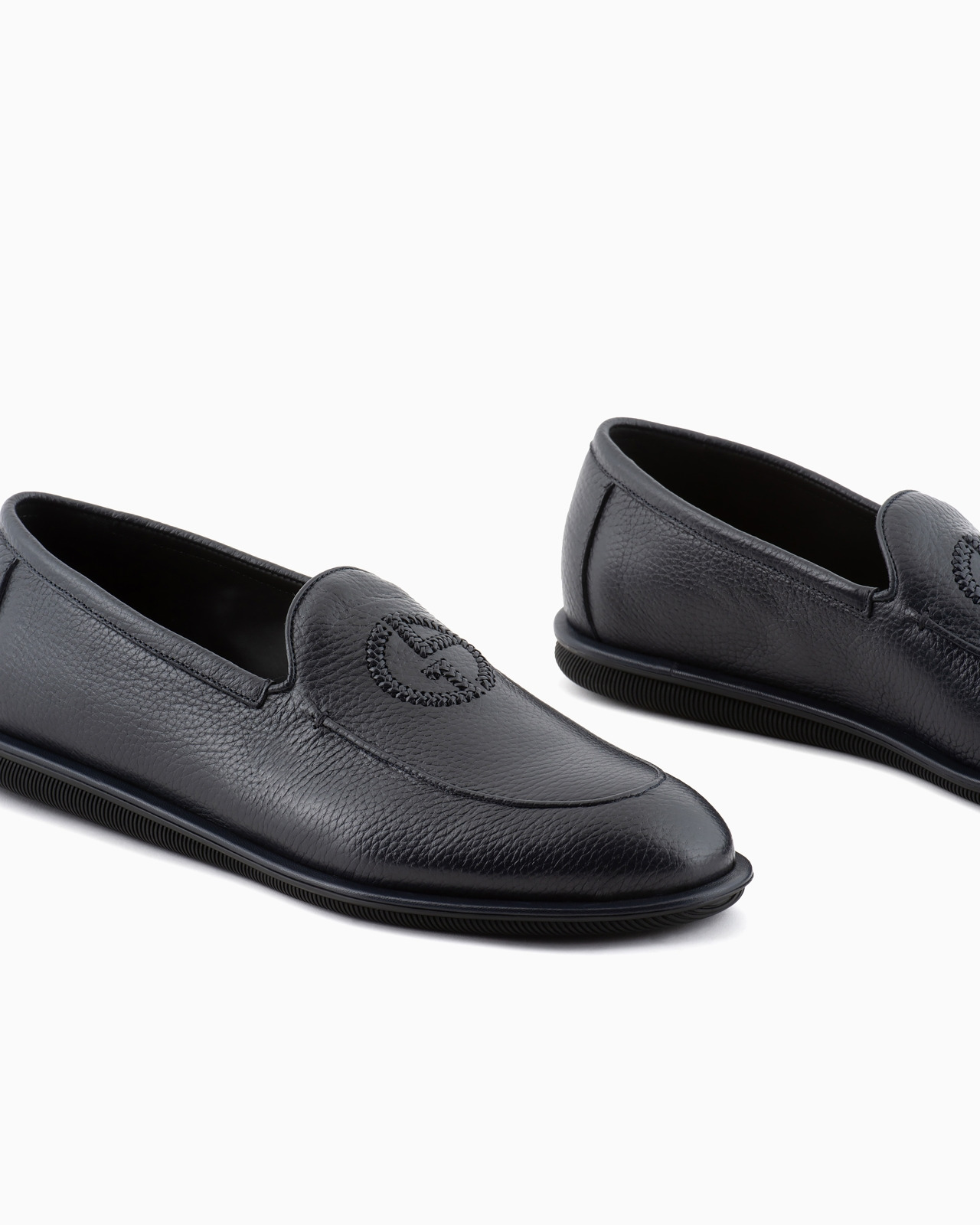 Deerskin loafers with embroidered logo - 5