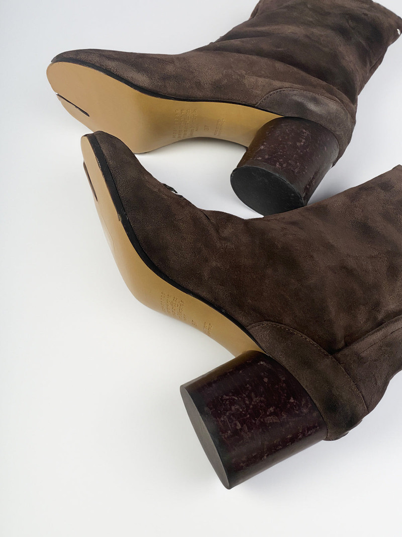 60MM VINTAGE LEATHER TABI BOOT - DARK BROWN 6