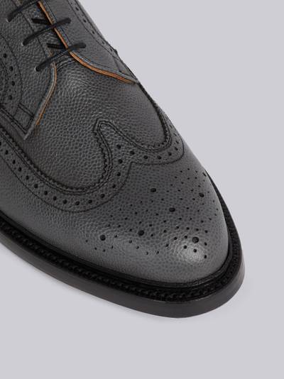 Thom Browne Dark Grey Pebble Grain Leather Sole Classic Longwing Brogue outlook
