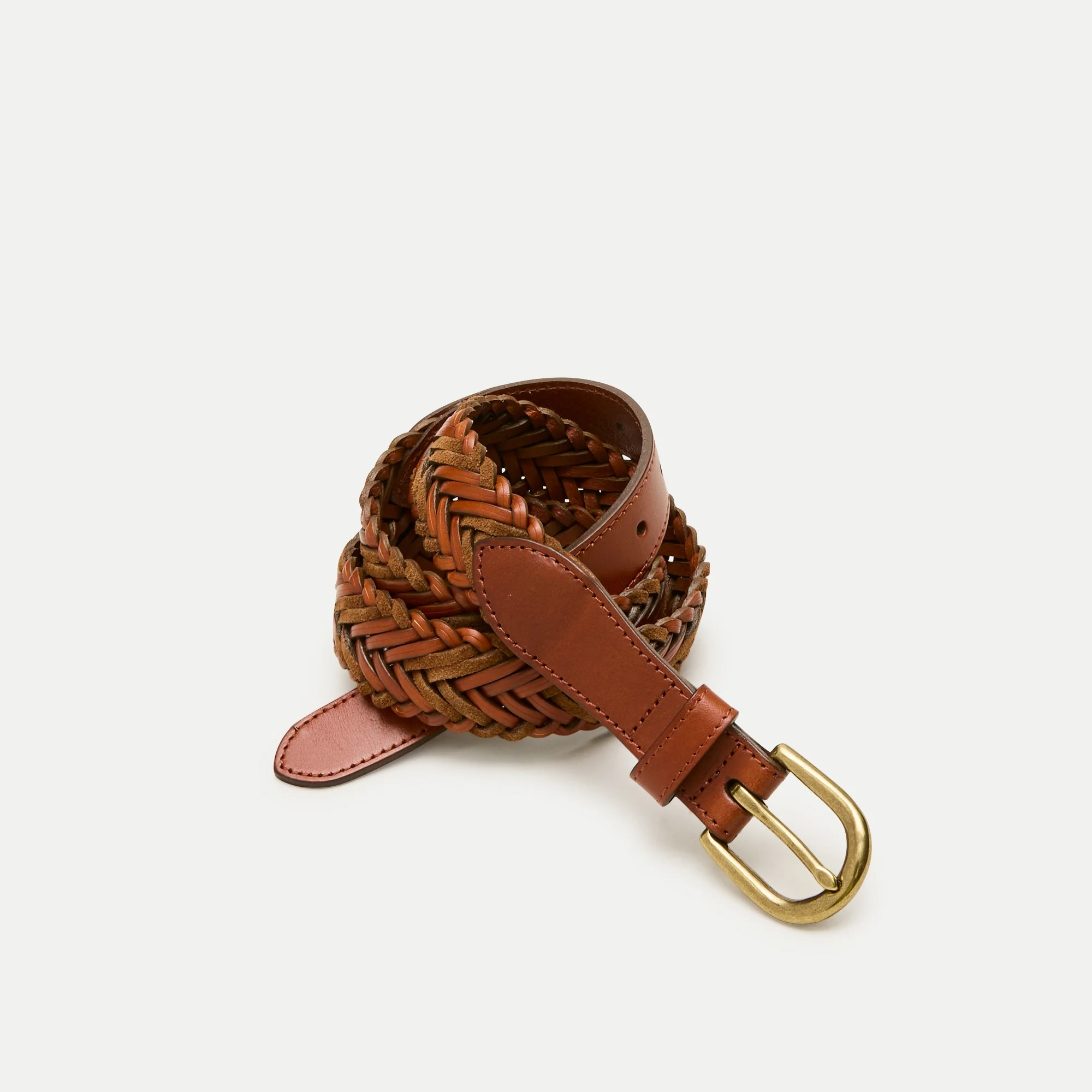 Braided leather and suede belt - 1