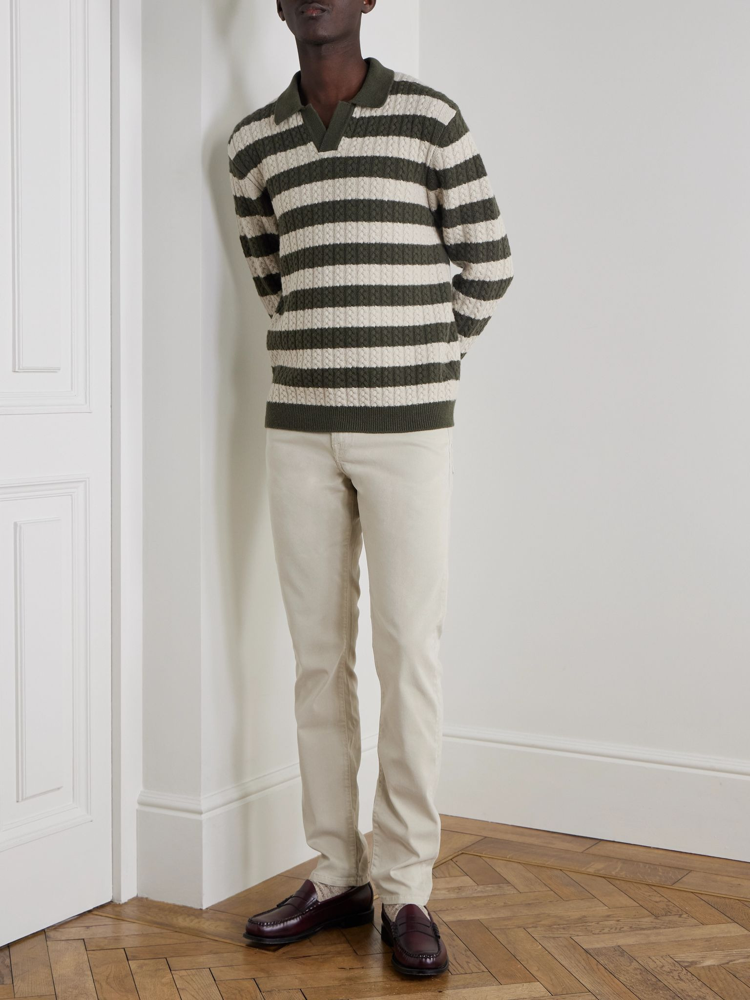 L'Homme Slim-Fit Stretch Lyocell-Blend Trousers Beige - 2