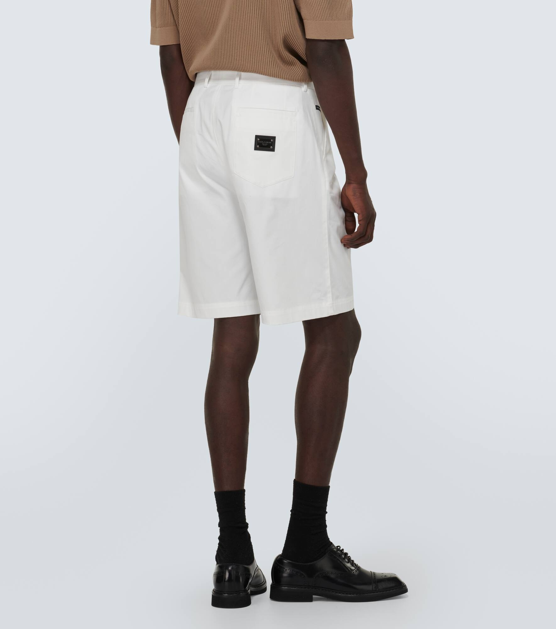 Cotton-blend Bermuda shorts - 4