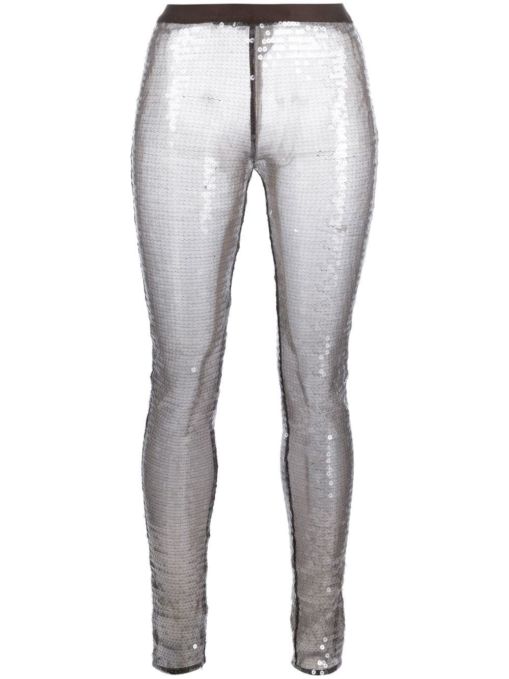 high-waist sequined leggings - 1