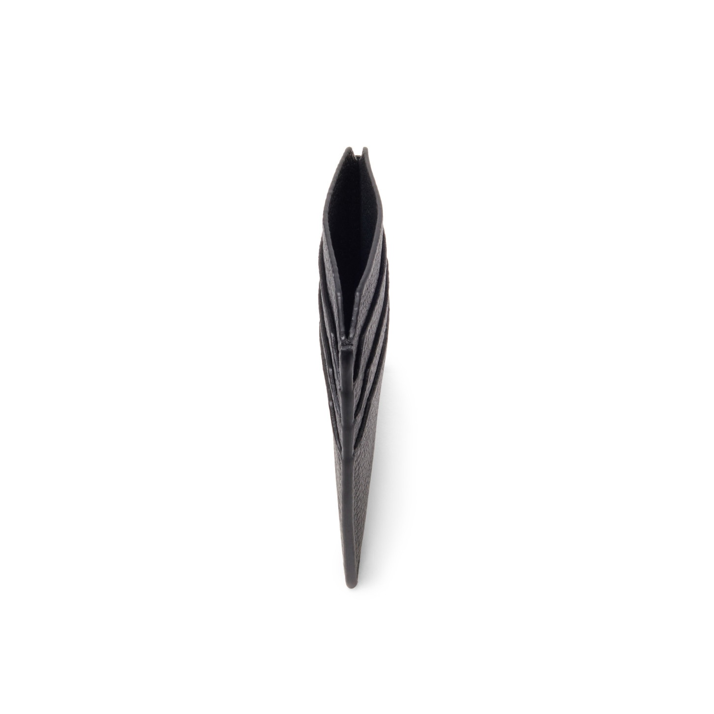 Black tumbled leather credit card holder - 4