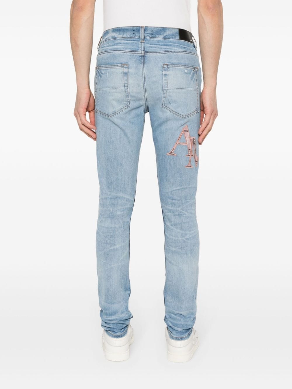 logo-embroidered skinny jeans - 4