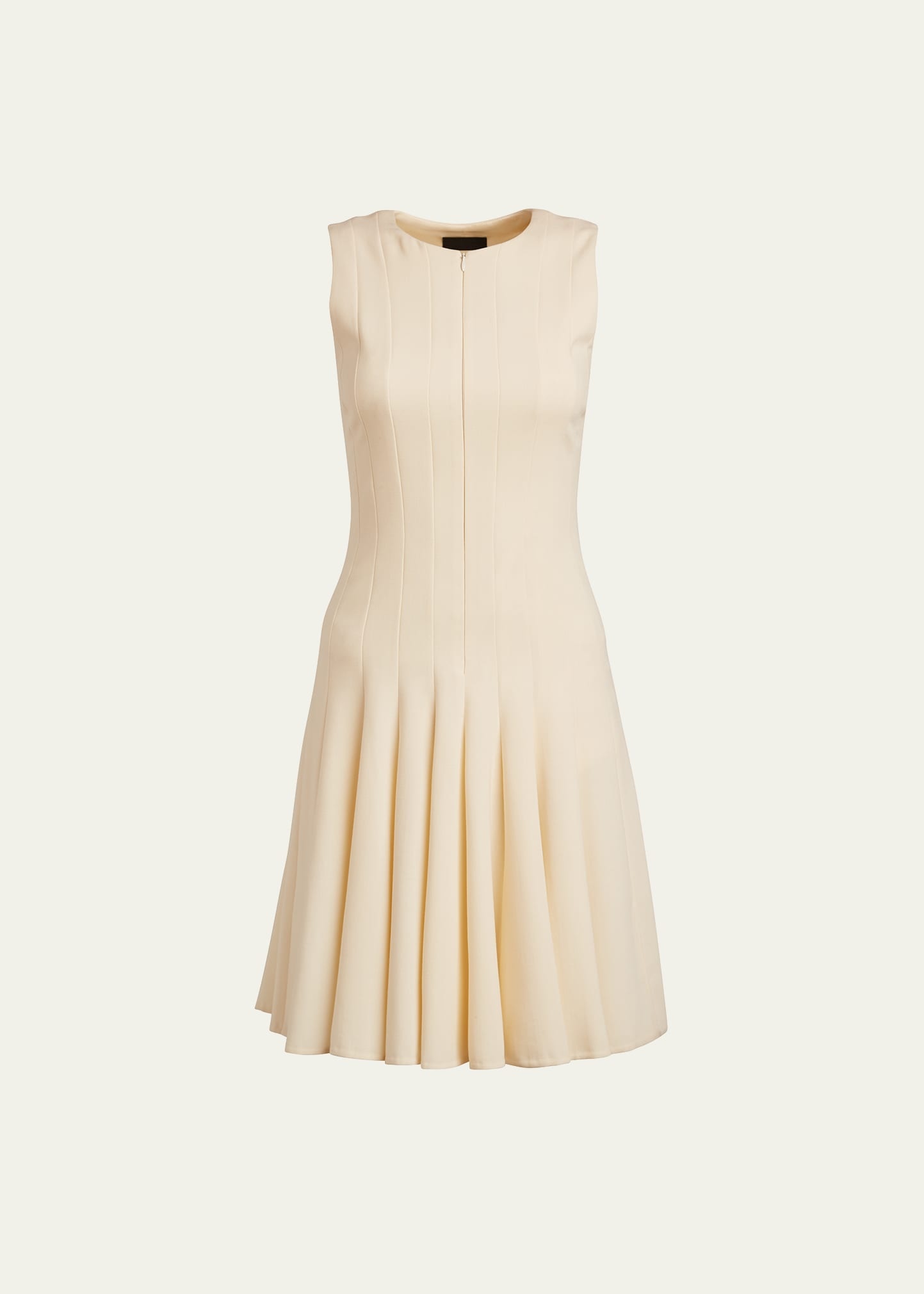 Sleeveless Zip-Front Seamed A-Line Dress - 1