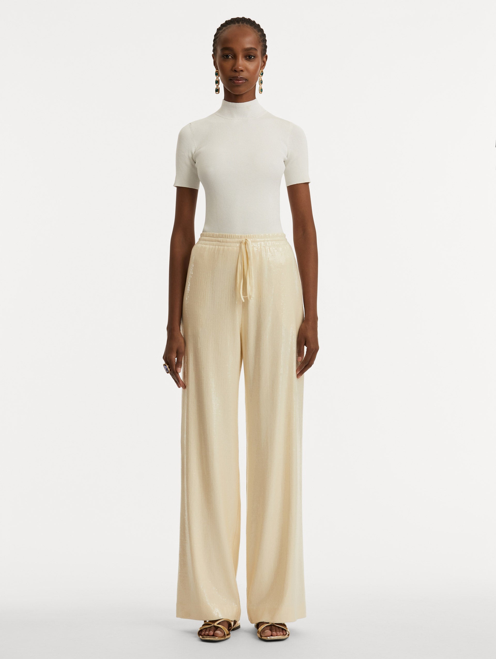 SILK GEORGETTE DRAWSTRING PANT - 2