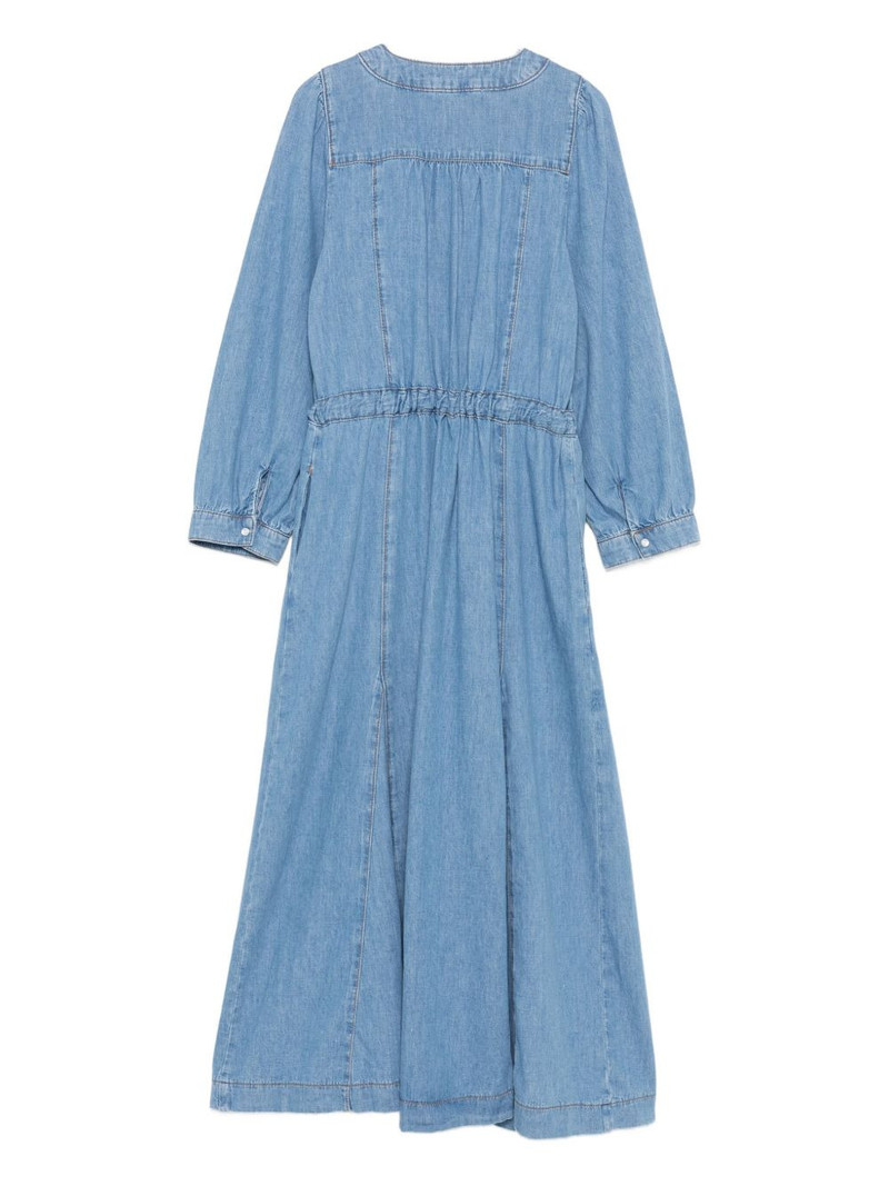 ba&sh belted V-neck denim dress outlook