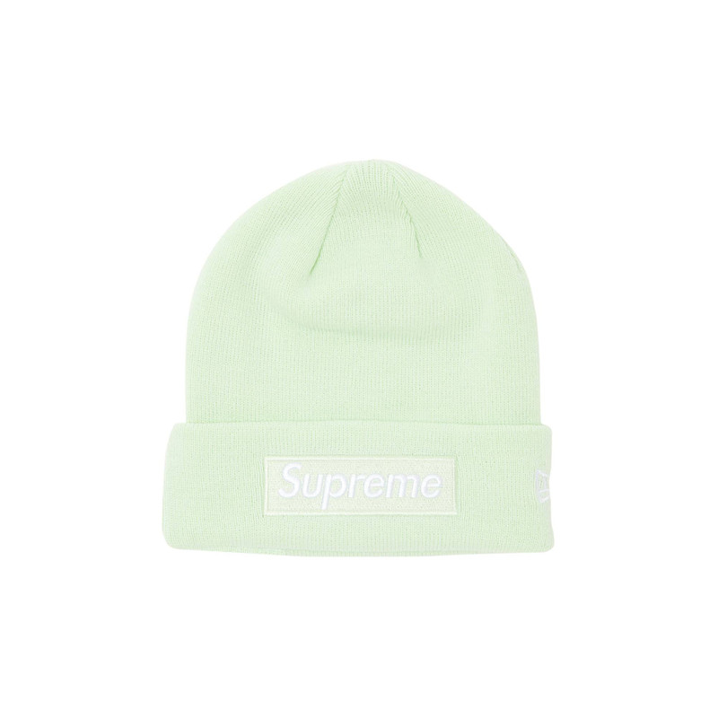Supreme x New Era Box Logo Beanie 'Light Green' - 1