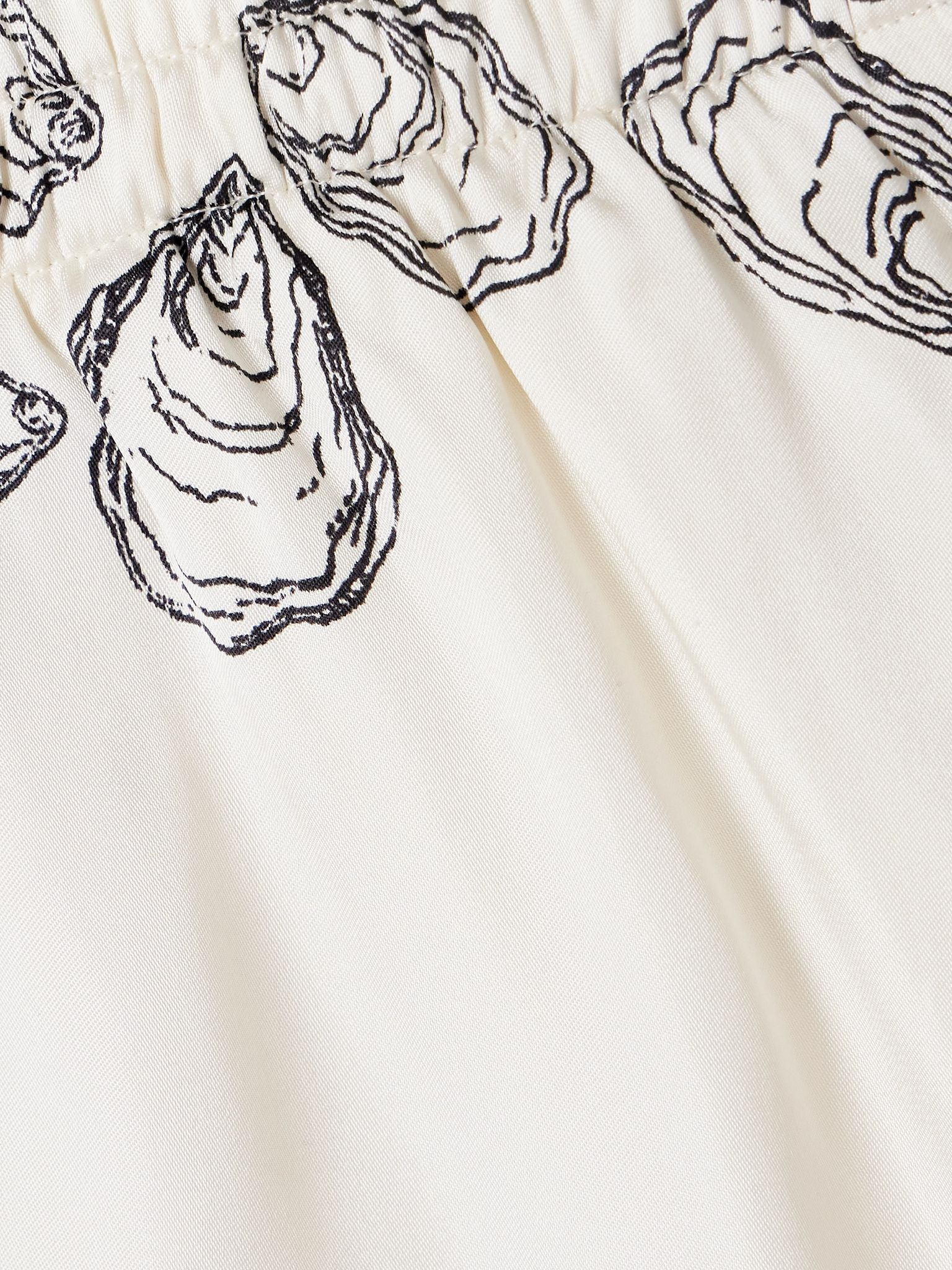Kam printed silk-blend charmeuse shorts Off-white - 4