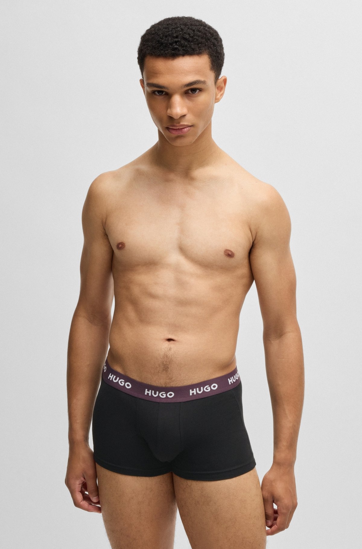 THREE-PACK OF STRETCH-COTTON TRUNKS WITH LOGO WAISTBANDS - 7