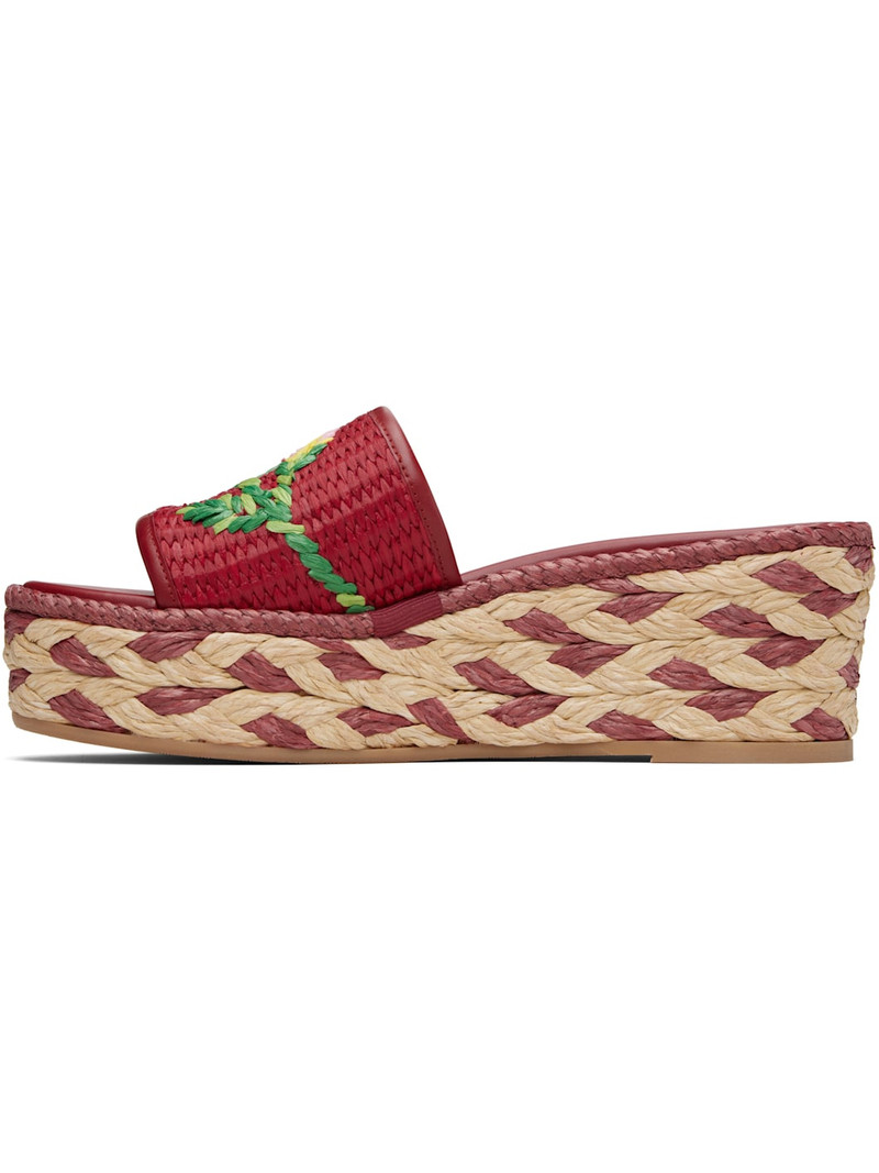 Valentino Red Slide Espadrillas Sandals outlook