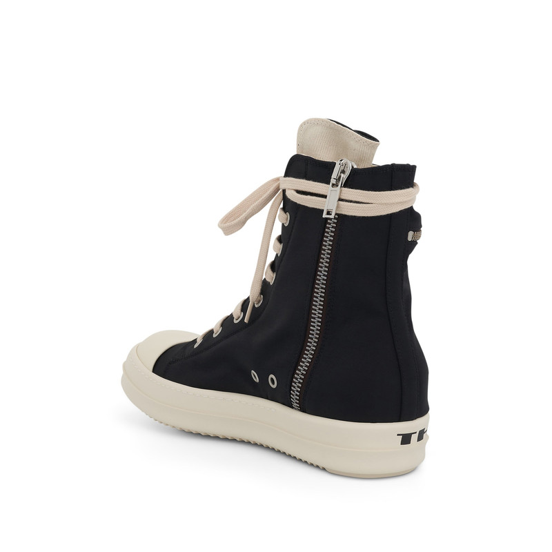 Rick Owens DRKSHDW Cargo High Sneakers with Tears Bumper in Black/Milk outlook